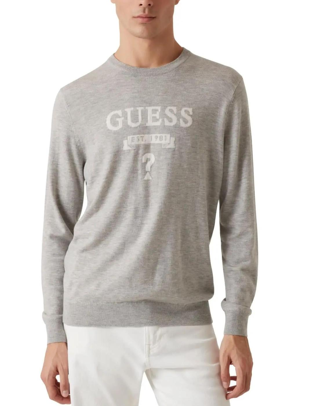 Jersey Guess Hammond gris de punto para hombre
