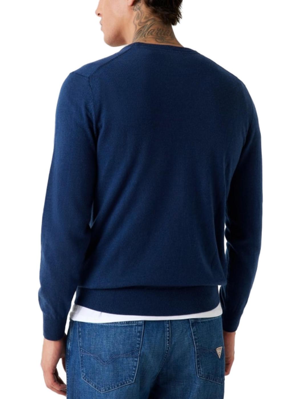 Jersey Guess Daniel azul marino de punto para hombre