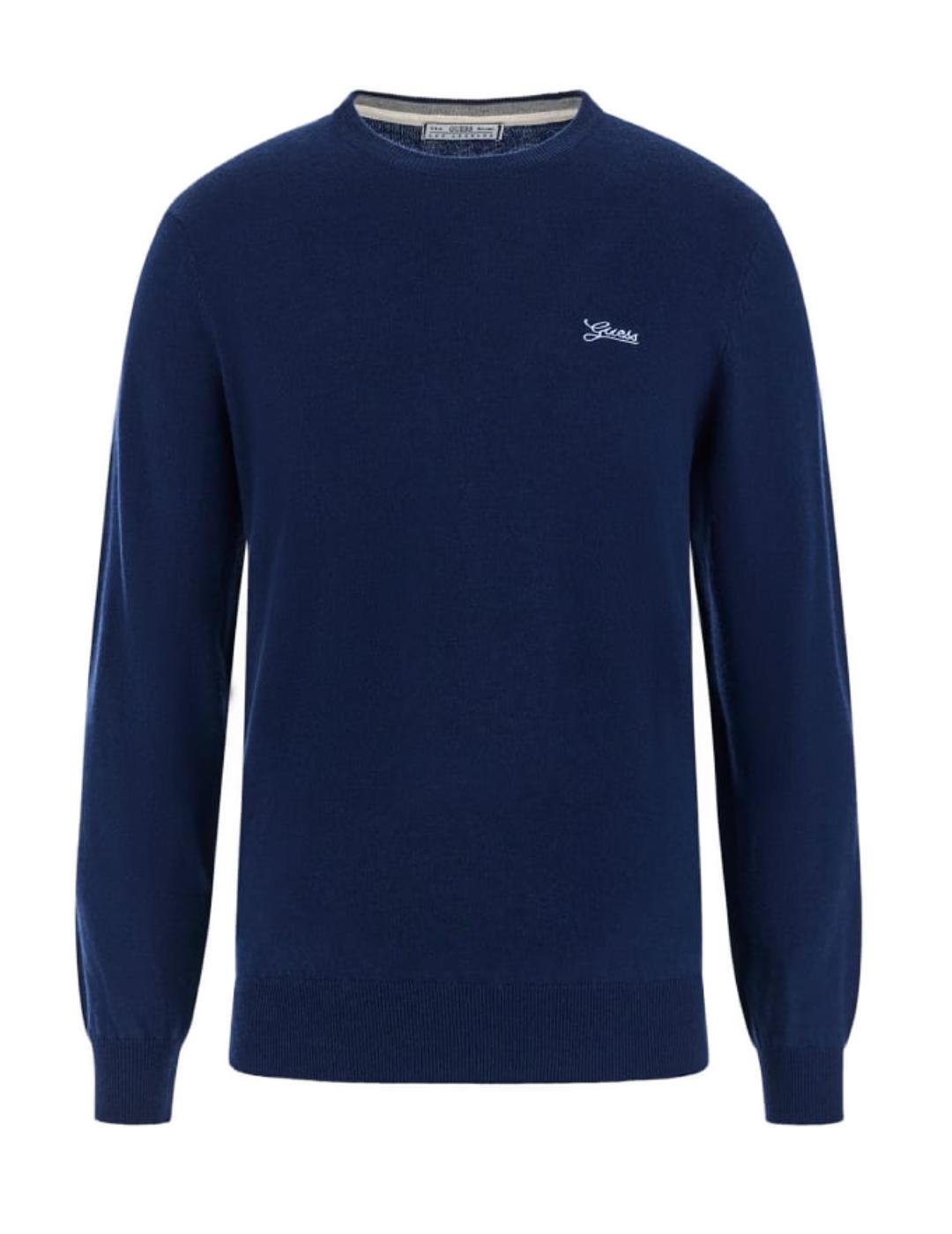Jersey Guess Daniel azul marino de punto para hombre