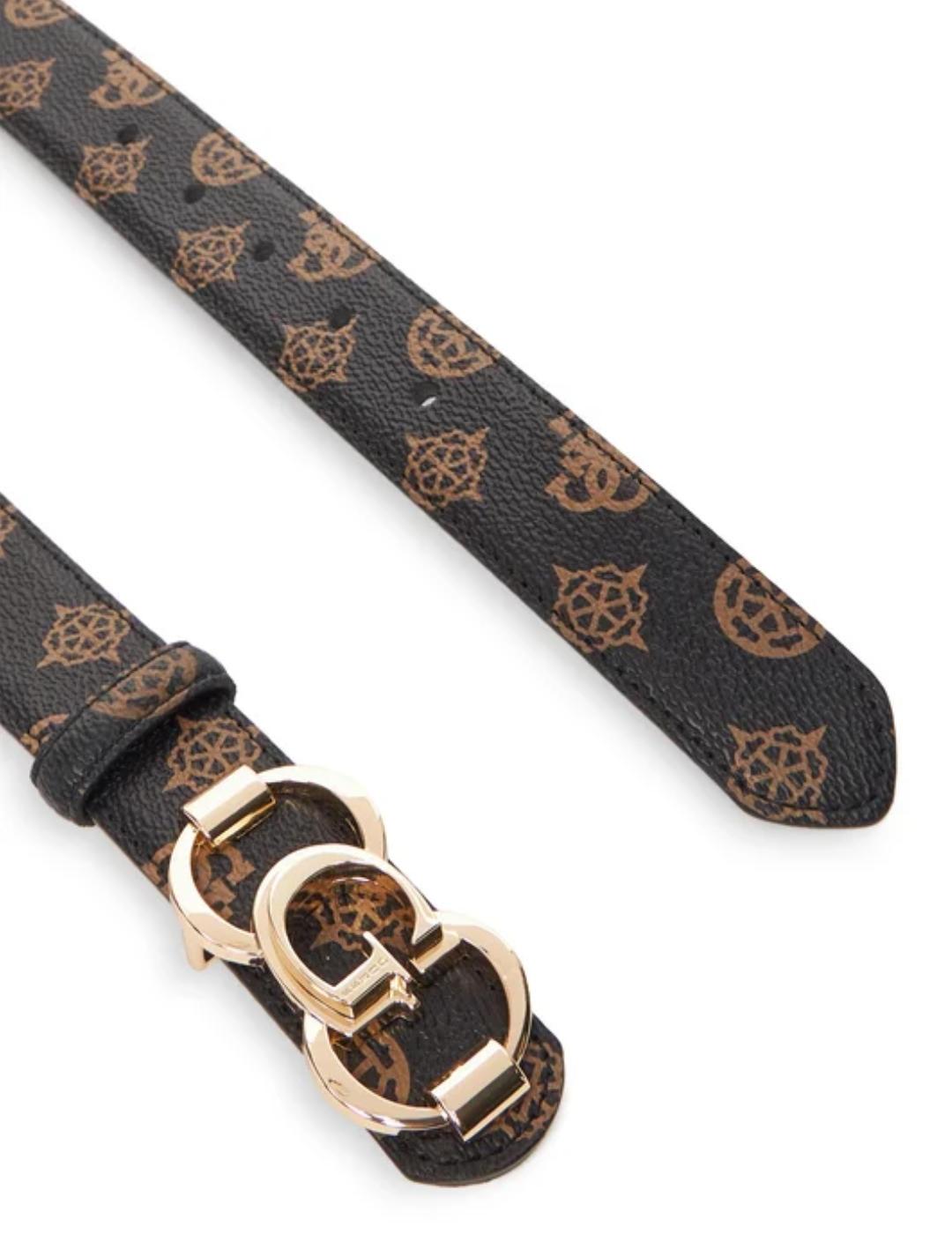 Cinturón Guess Rev&Not marrón logotipo para mujer