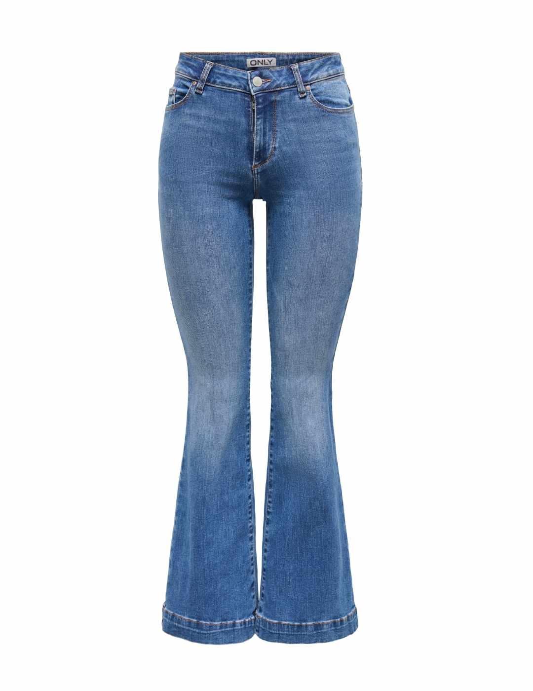 Vaquero Only Blush flared azul medio desgastado para mujer
