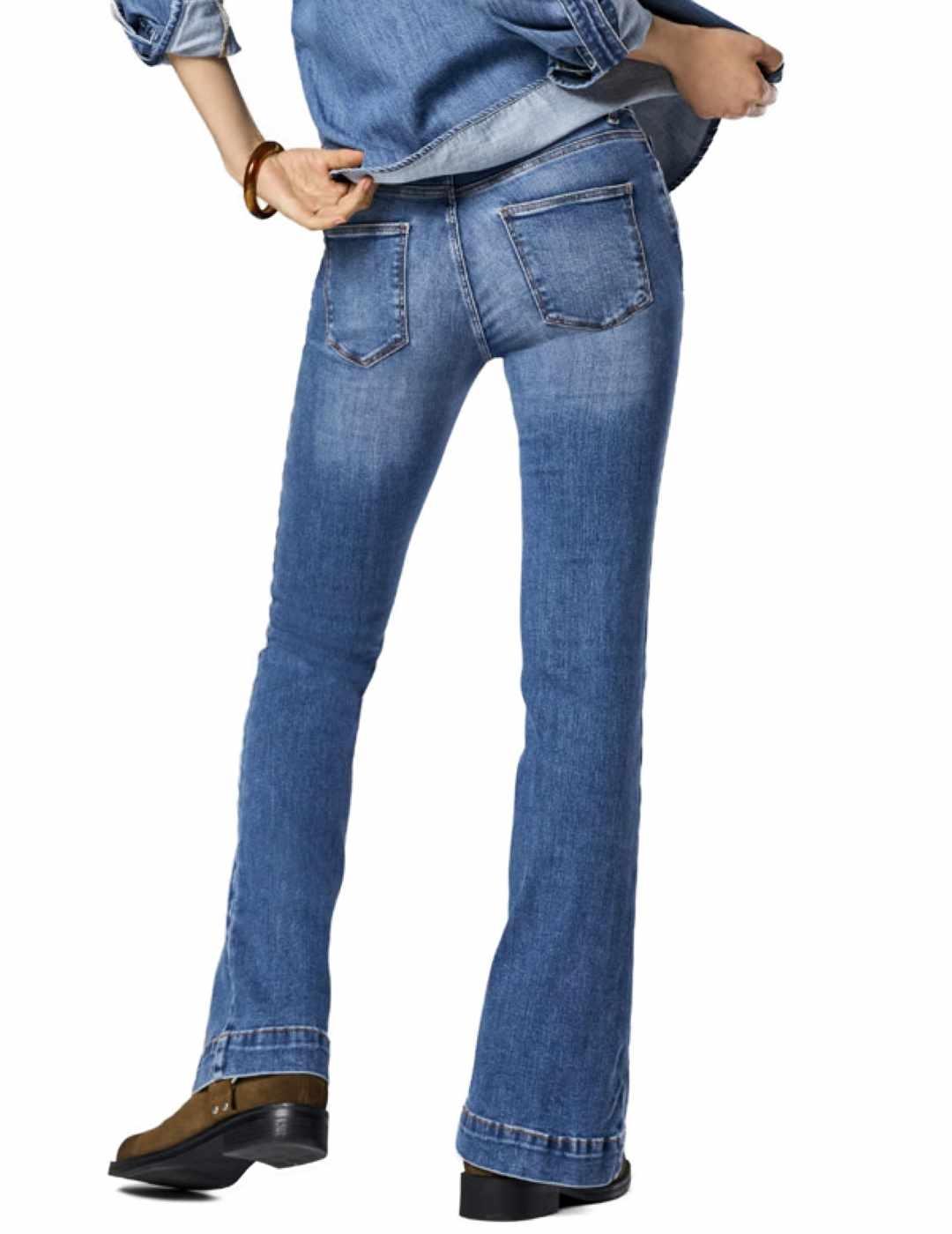 Vaquero Only Blush flared azul medio desgastado para mujer