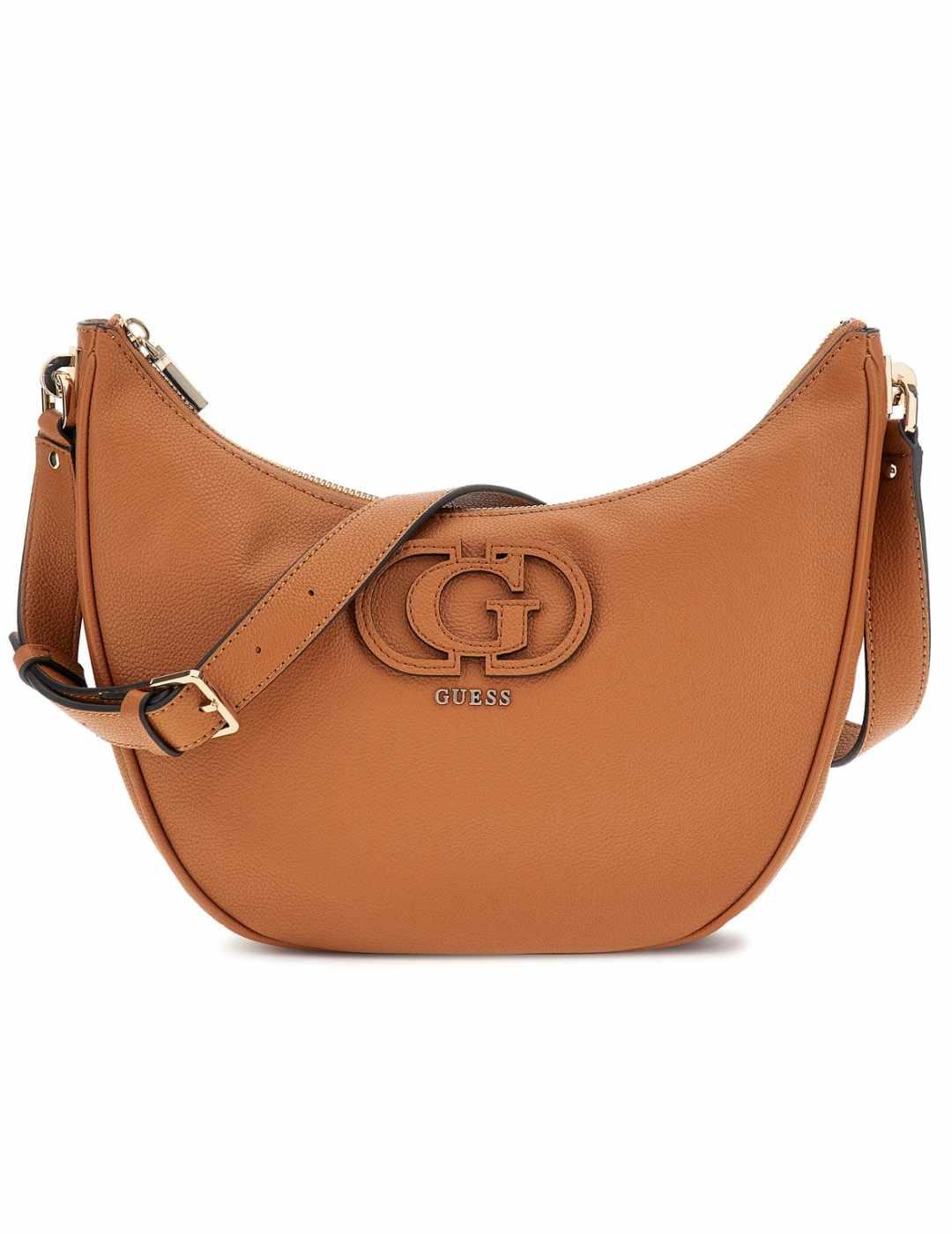 Bolso Guess Calebra shoulder de hombro camel para mujer