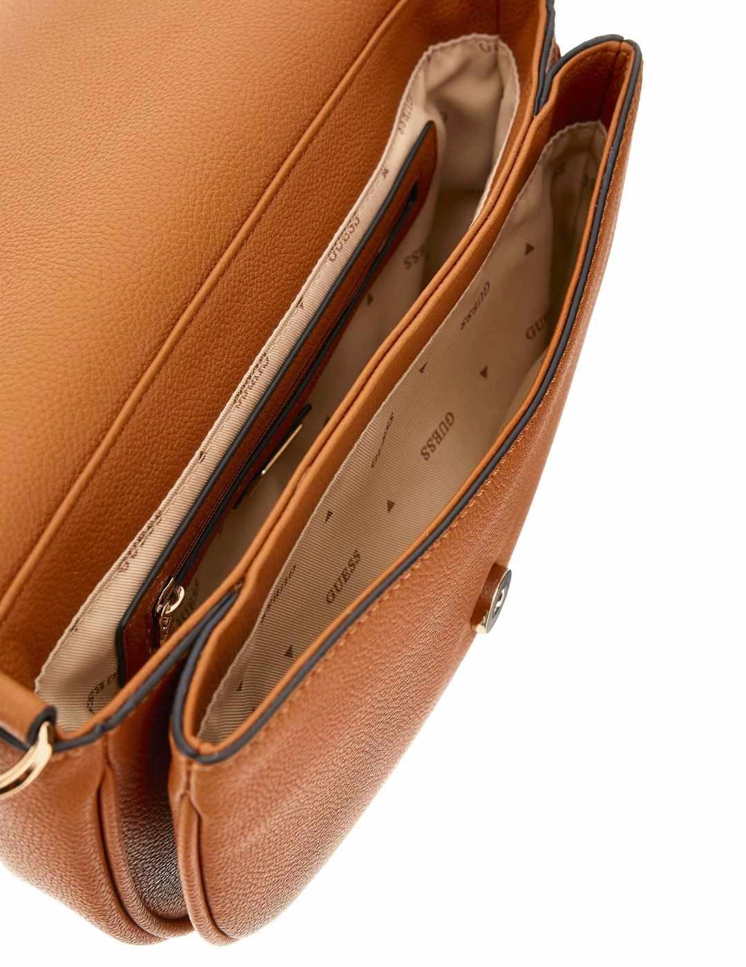 Bolso bandolera Guess Calebra convertible camel para mujer