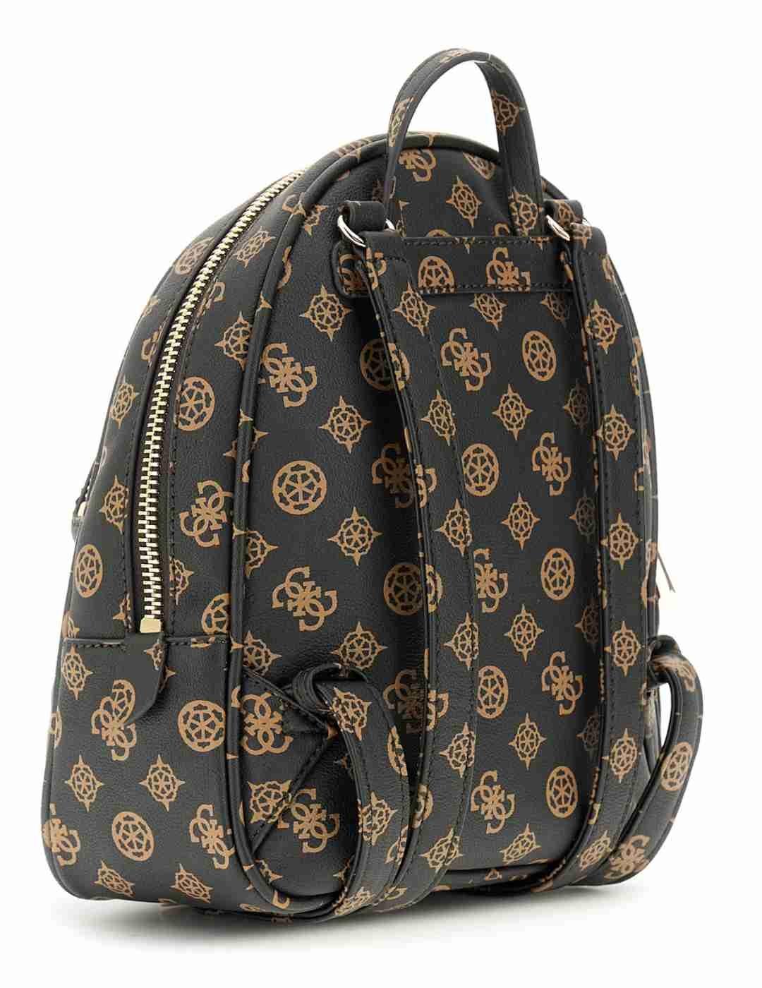 Mochila Guess Manhattan logo 4G marrón de mujer