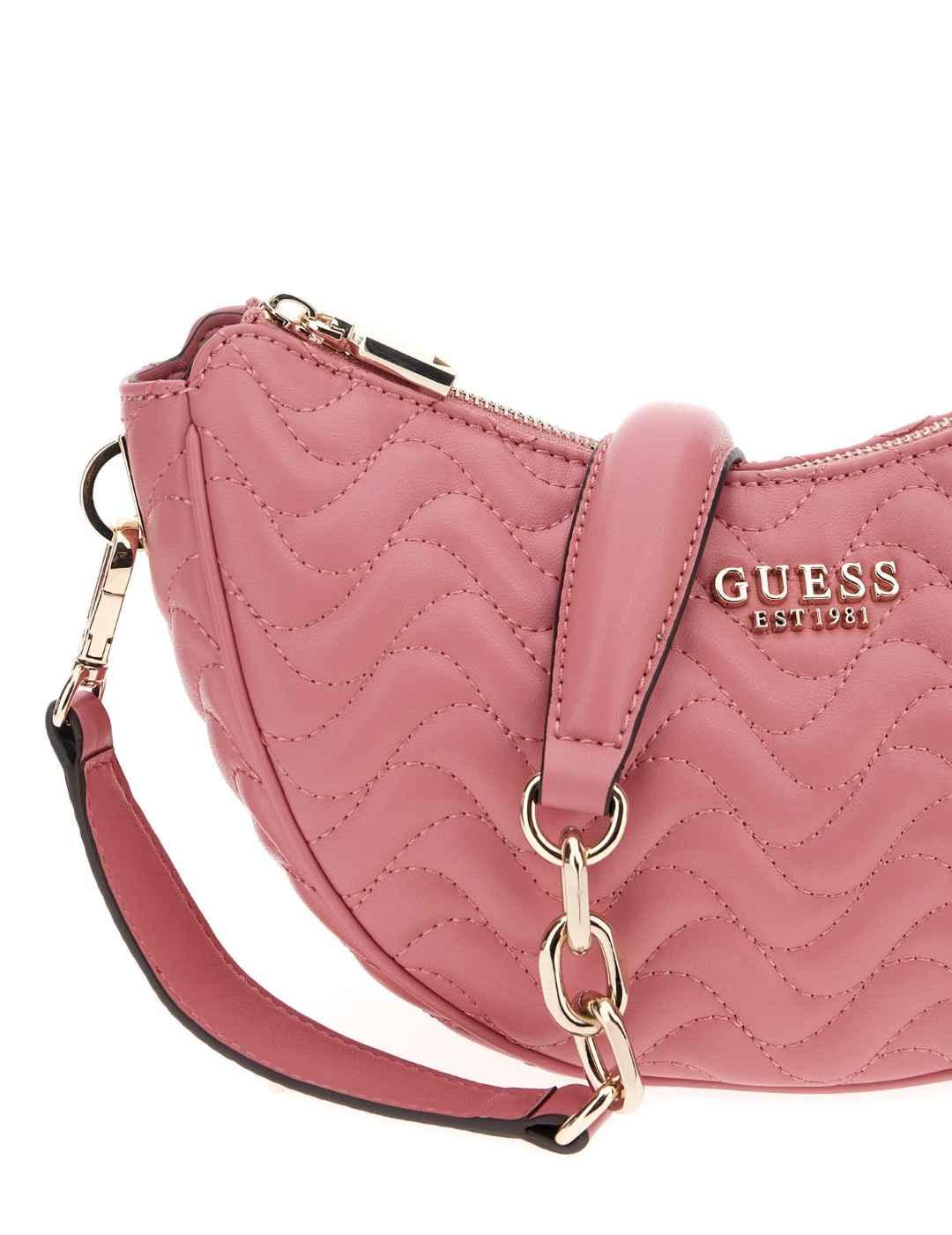 Bolso Guess Melisandra shoulder de hombro rosa para mujer