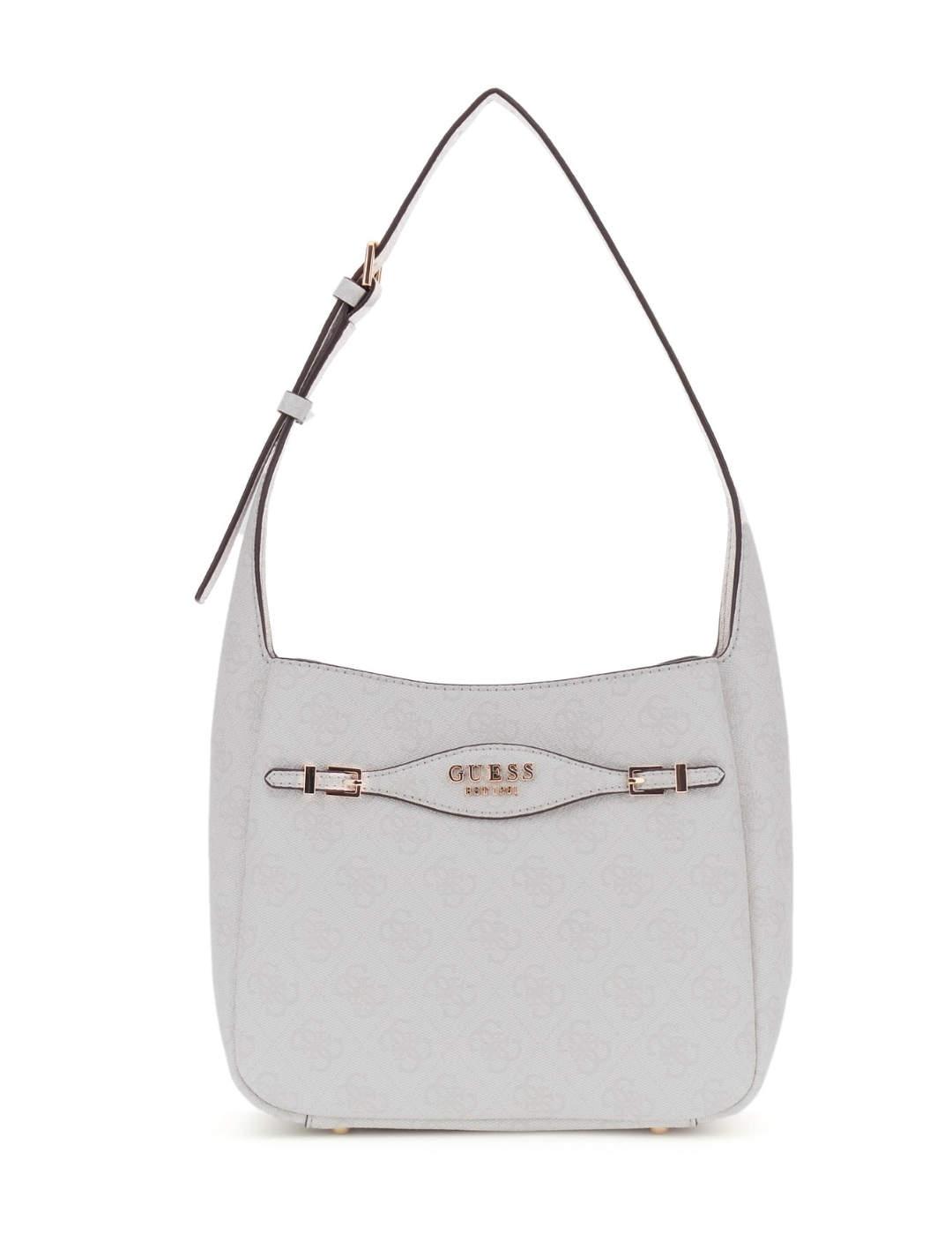 Bolso de hombro Guess Katya Shoulder blanco logo 4G de mujer