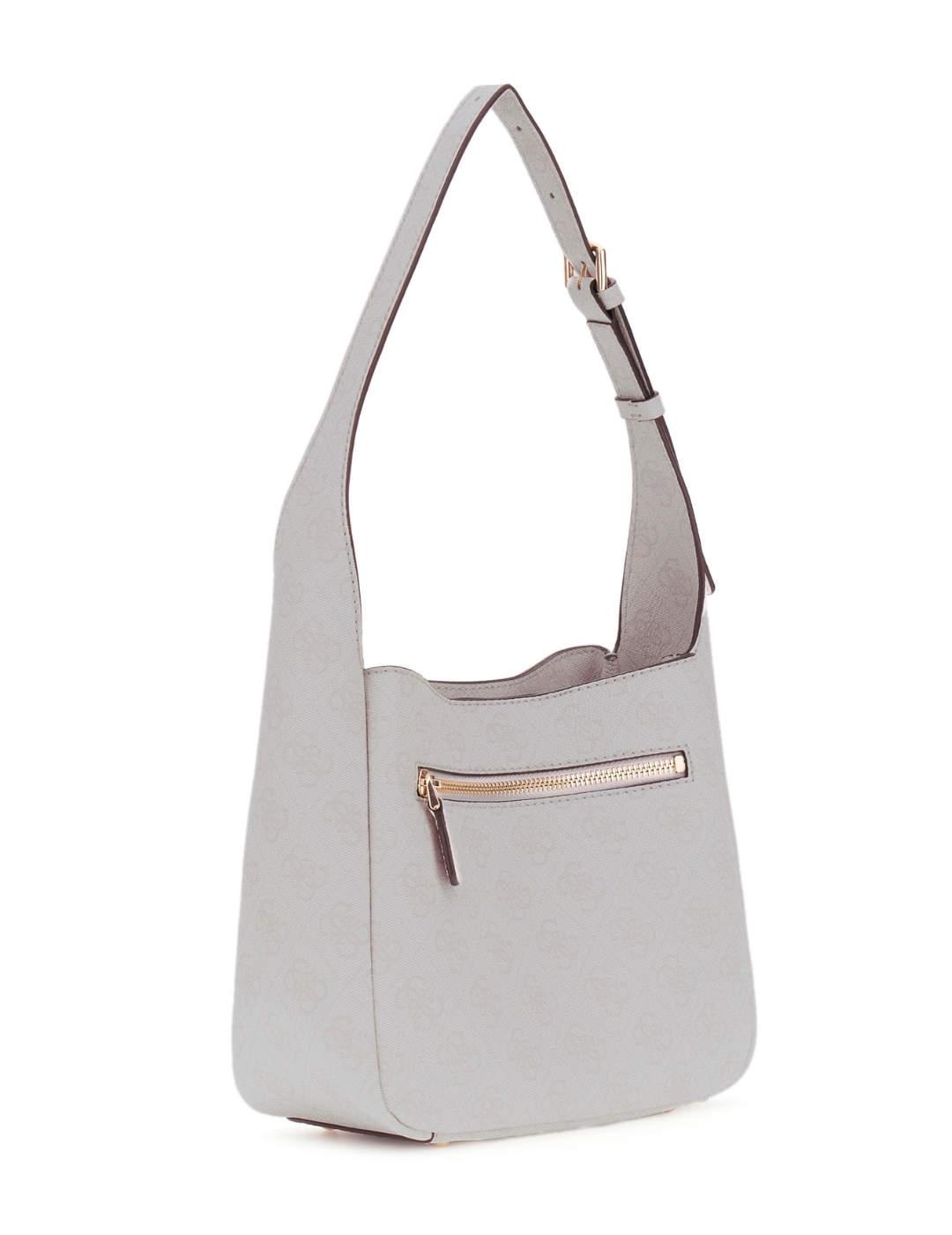Bolso de hombro Guess Katya Shoulder blanco logo 4G de mujer