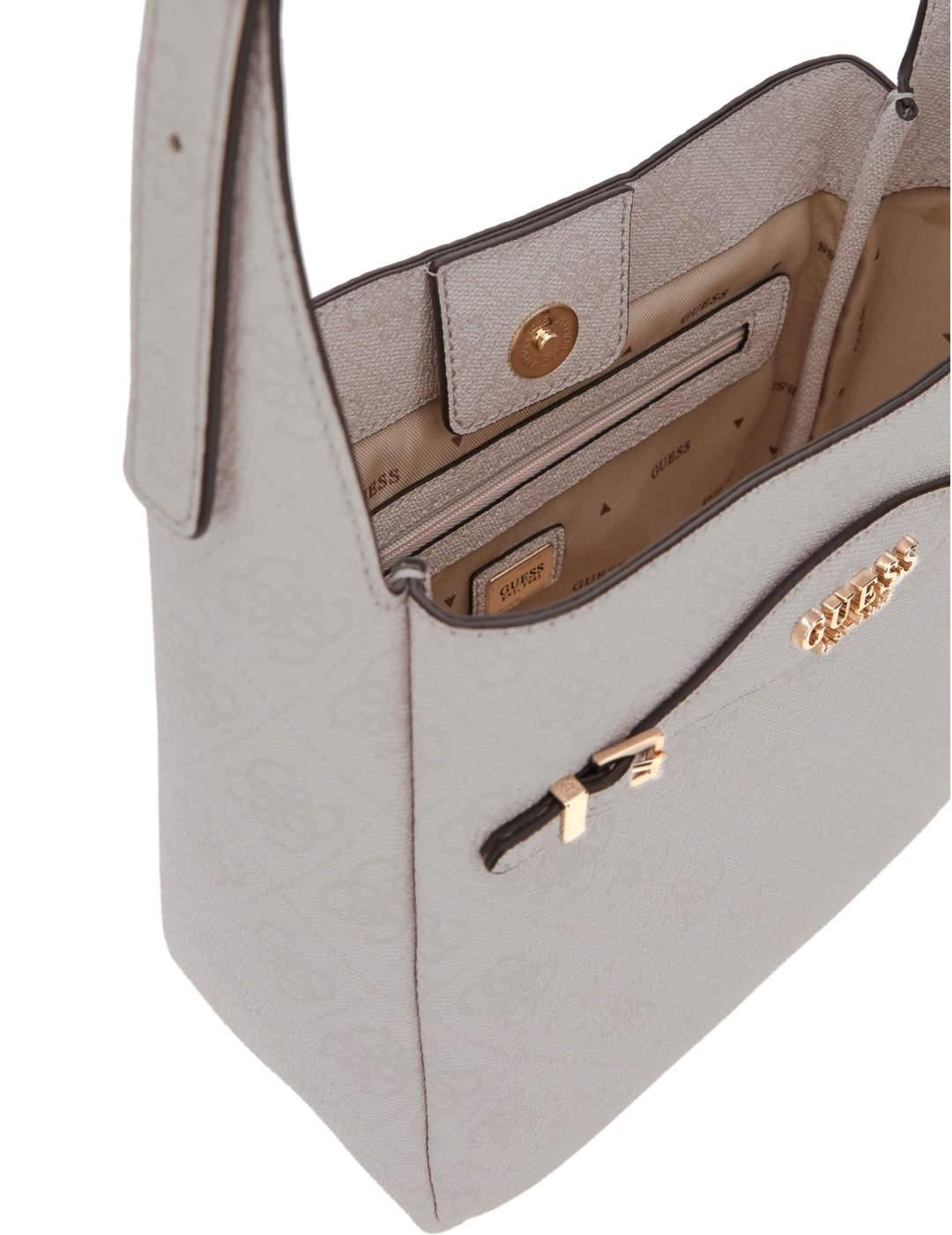 Bolso de hombro Guess Katya Shoulder blanco logo 4G de mujer