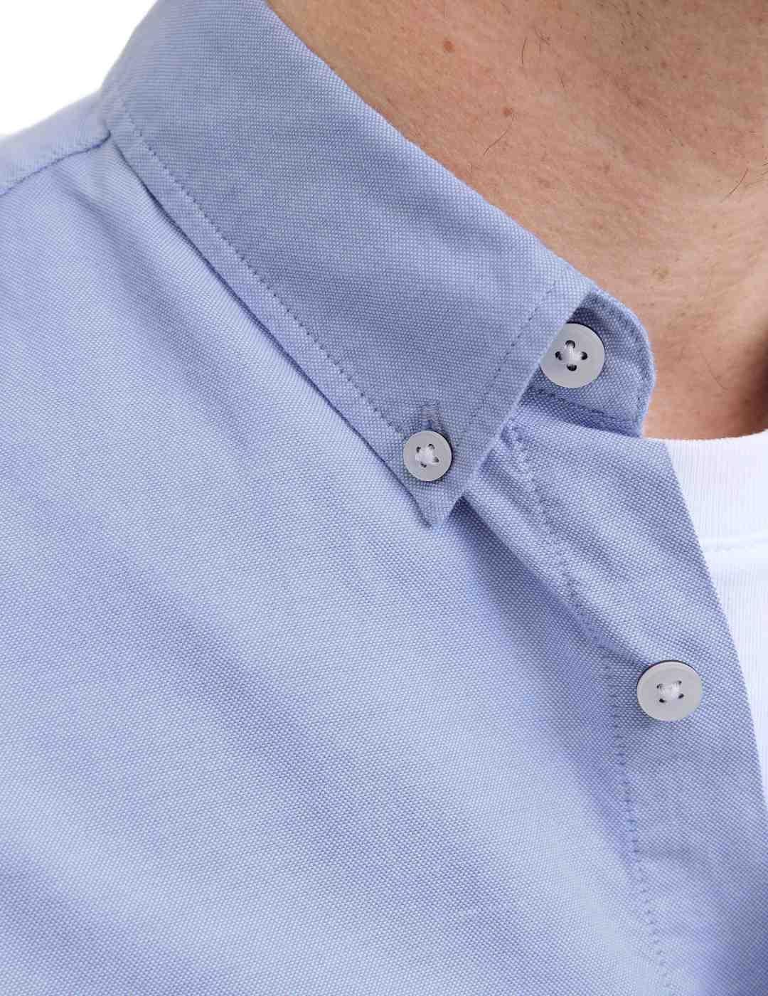 Camisa Jack&Jones Oxford azul manga larga para hombre