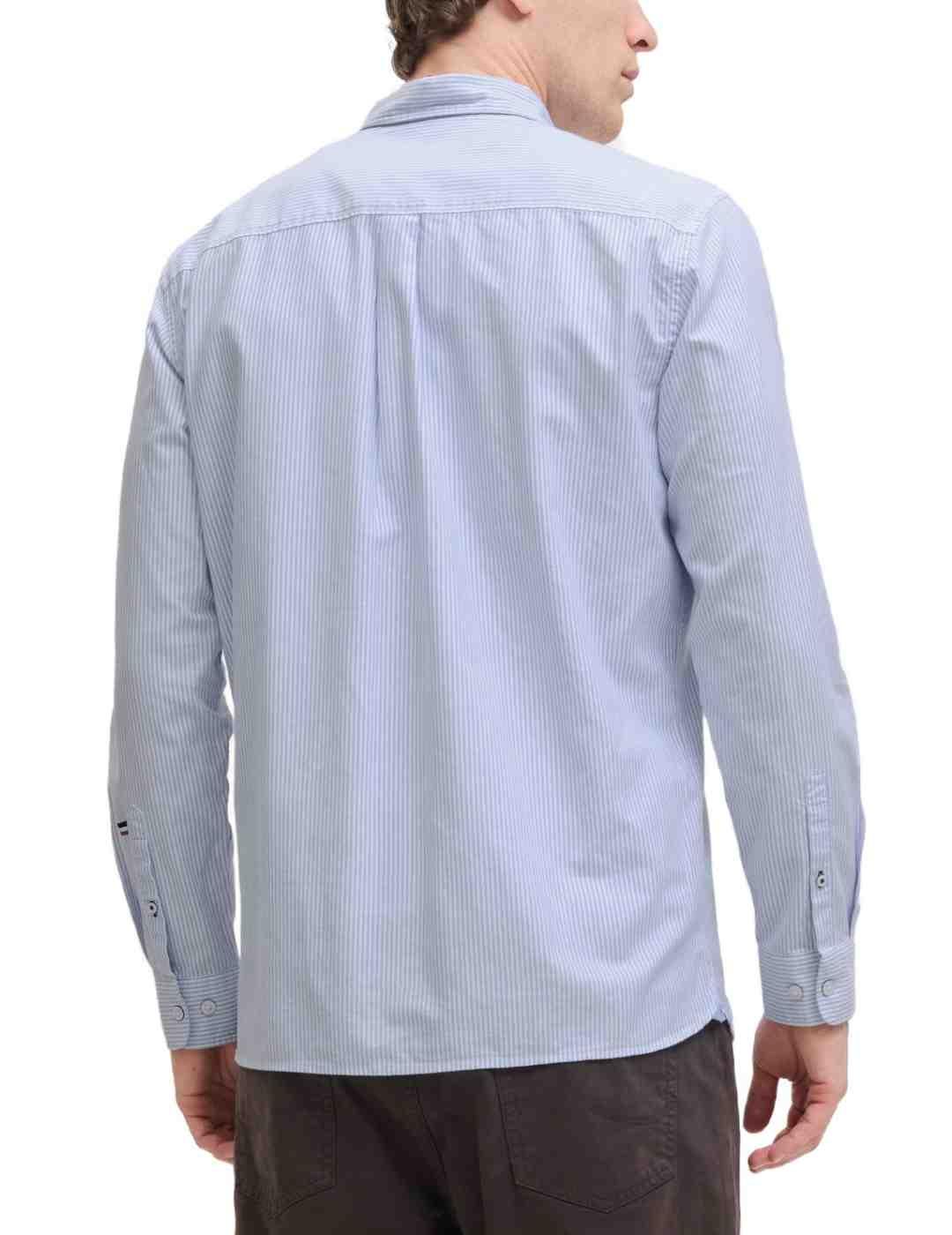 Camisa Jack&Jones Oxford raya celeste manga larga de hombre