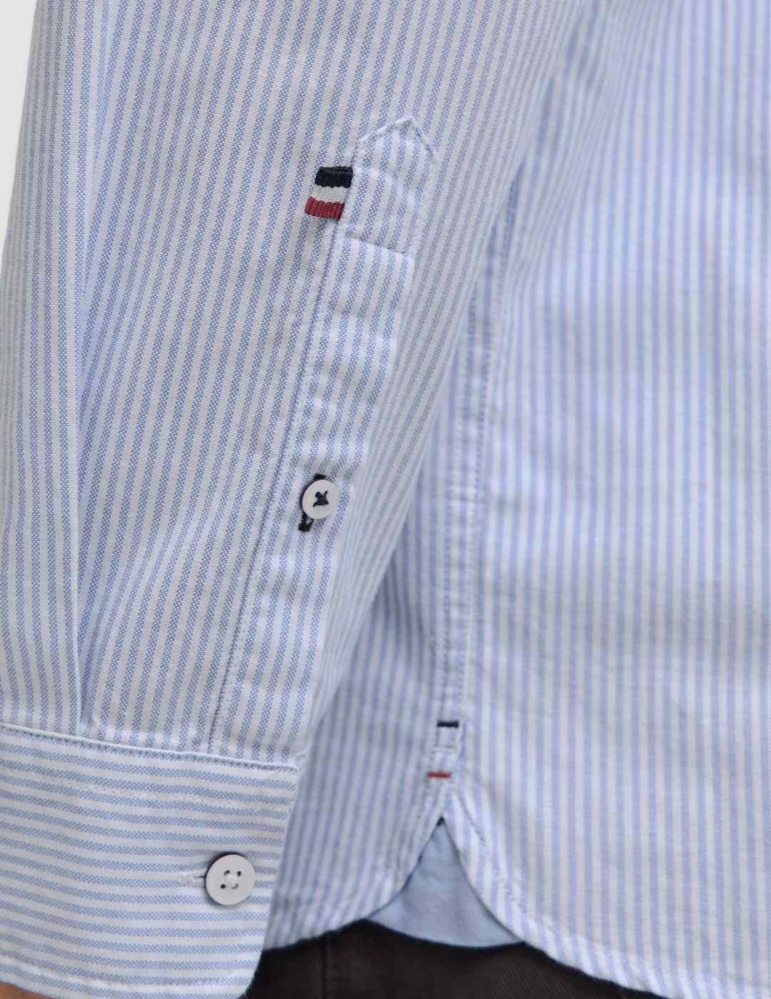 Camisa Jack&Jones Oxford raya celeste manga larga de hombre