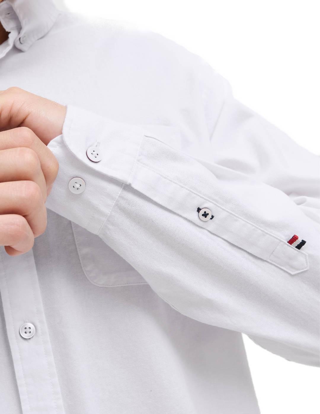 Camisa jack&Jones Oxford blanca manga larga para hombre