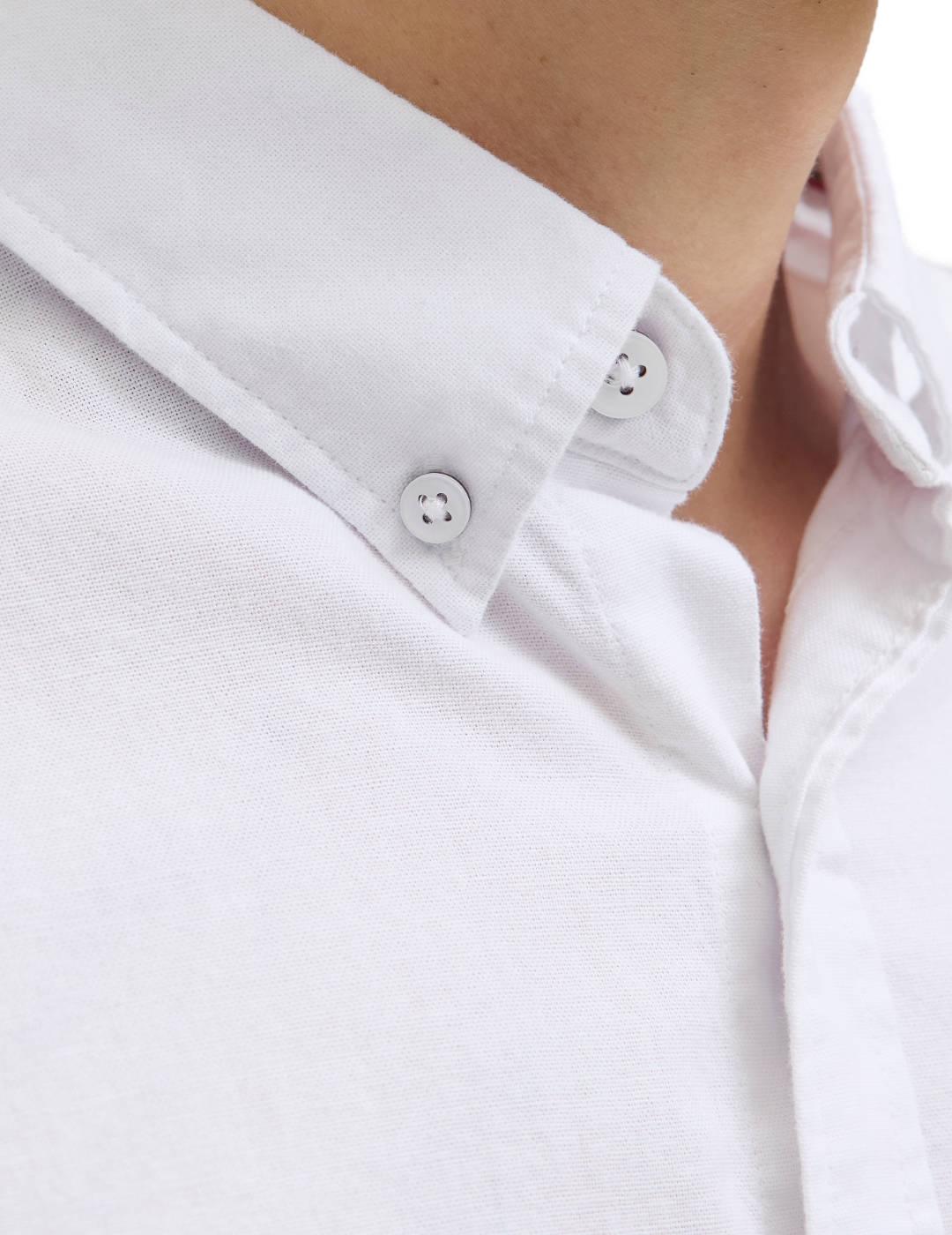 Camisa jack&Jones Oxford blanca manga larga para hombre