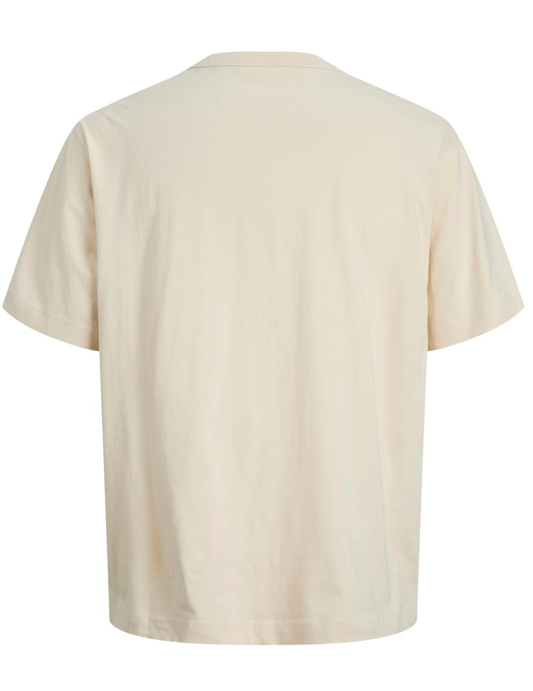Camiseta Jack&Jones Orgramercy beige manga corta para hombre