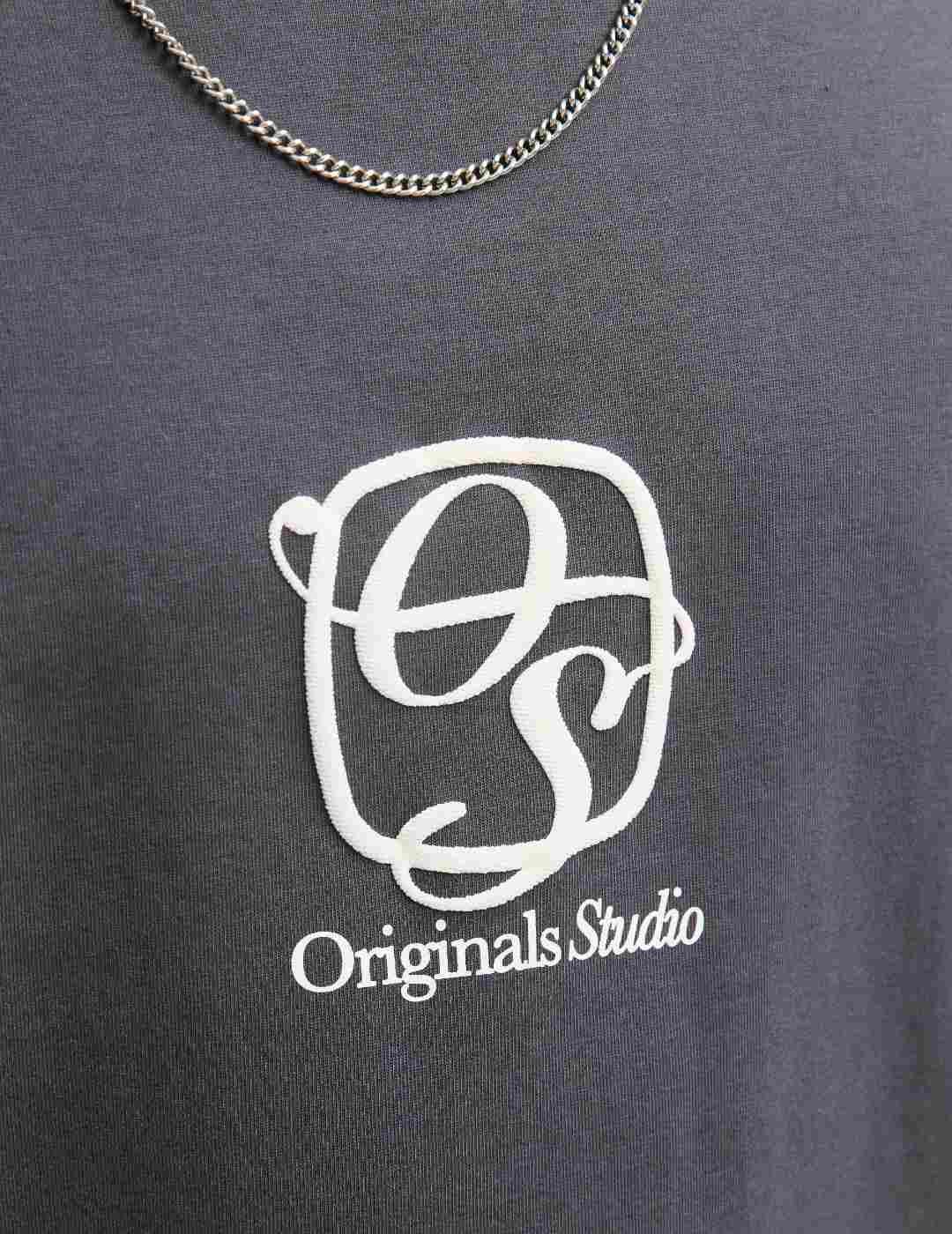 Camiseta Jack&Jones Orgramercy gris manga corta para hombre