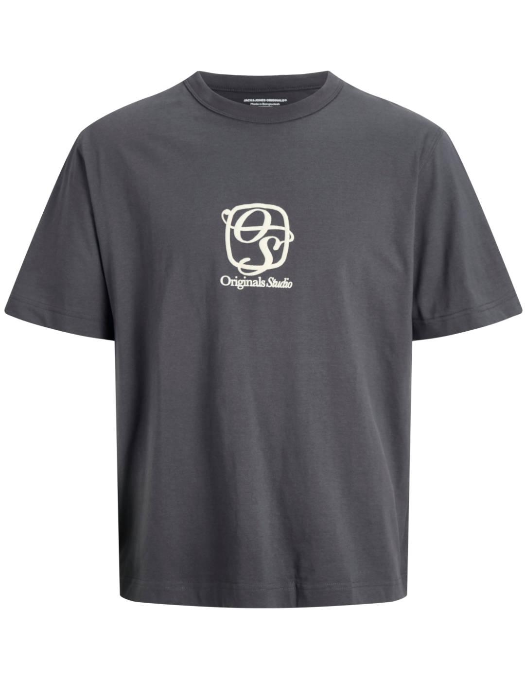 Camiseta Jack&Jones Orgramercy gris manga corta para hombre