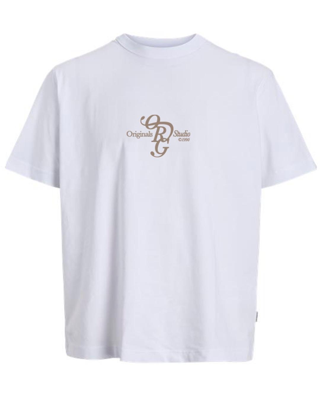 Camiseta Jack&Jones Orgramercy blanca manga corta de hombre