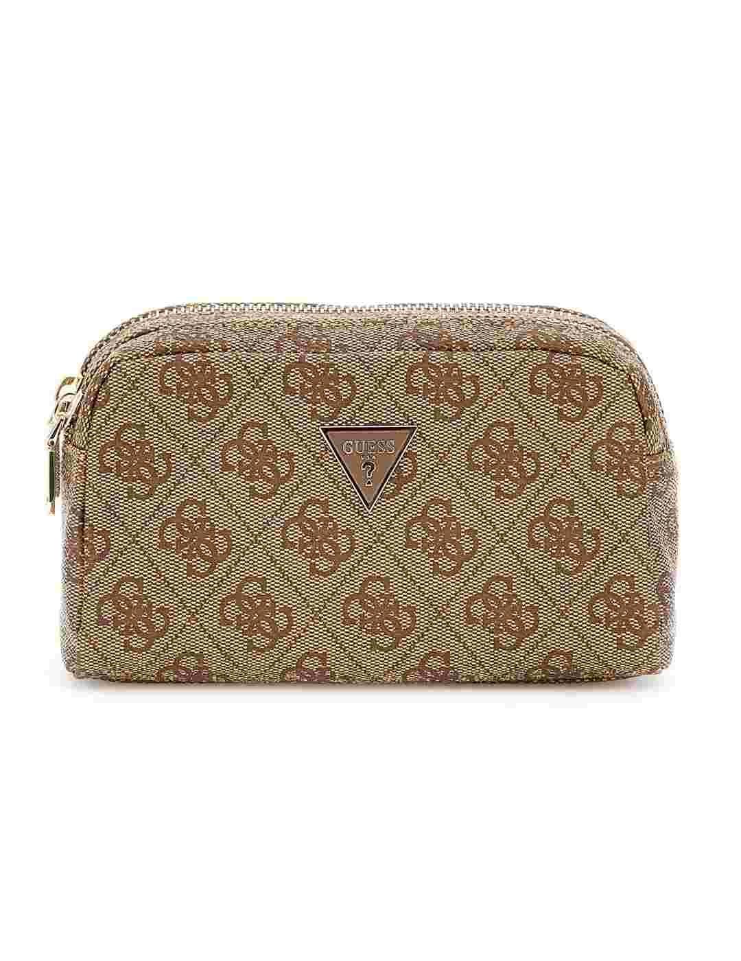 Neceser Guess Zamira marrón logo 4G para mujer