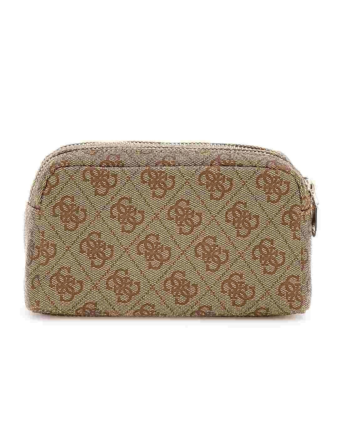 Neceser Guess Zamira marrón logo 4G para mujer