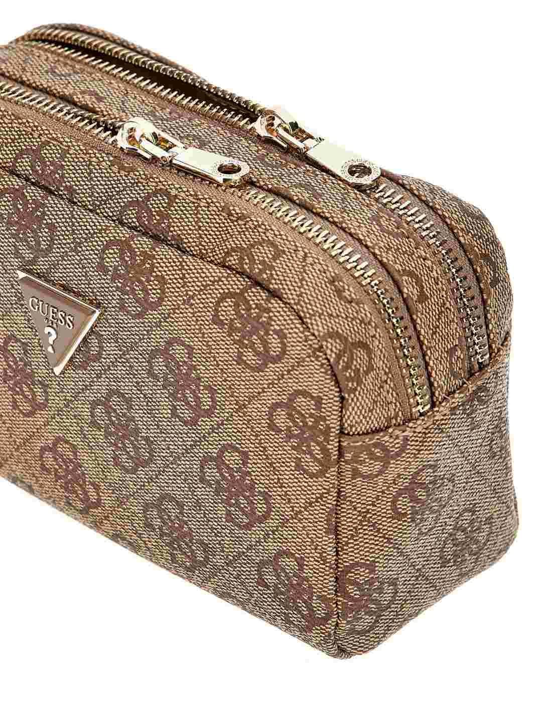 Neceser Guess Zamira marrón logo 4G para mujer