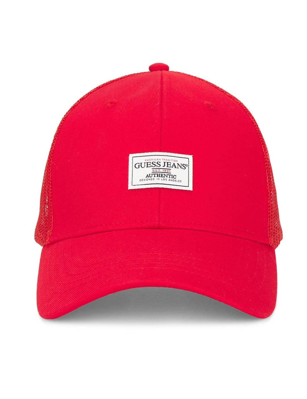 Gorra beisbolera Guess Vintage roja logotipo para hombre