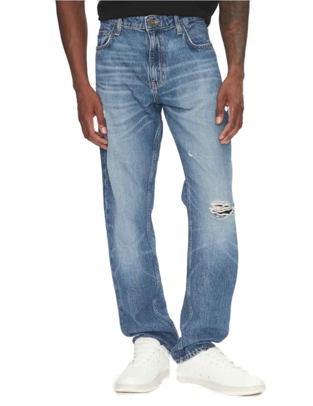 Vaquero Guess G14 Slim azul medio con rotos para hombre