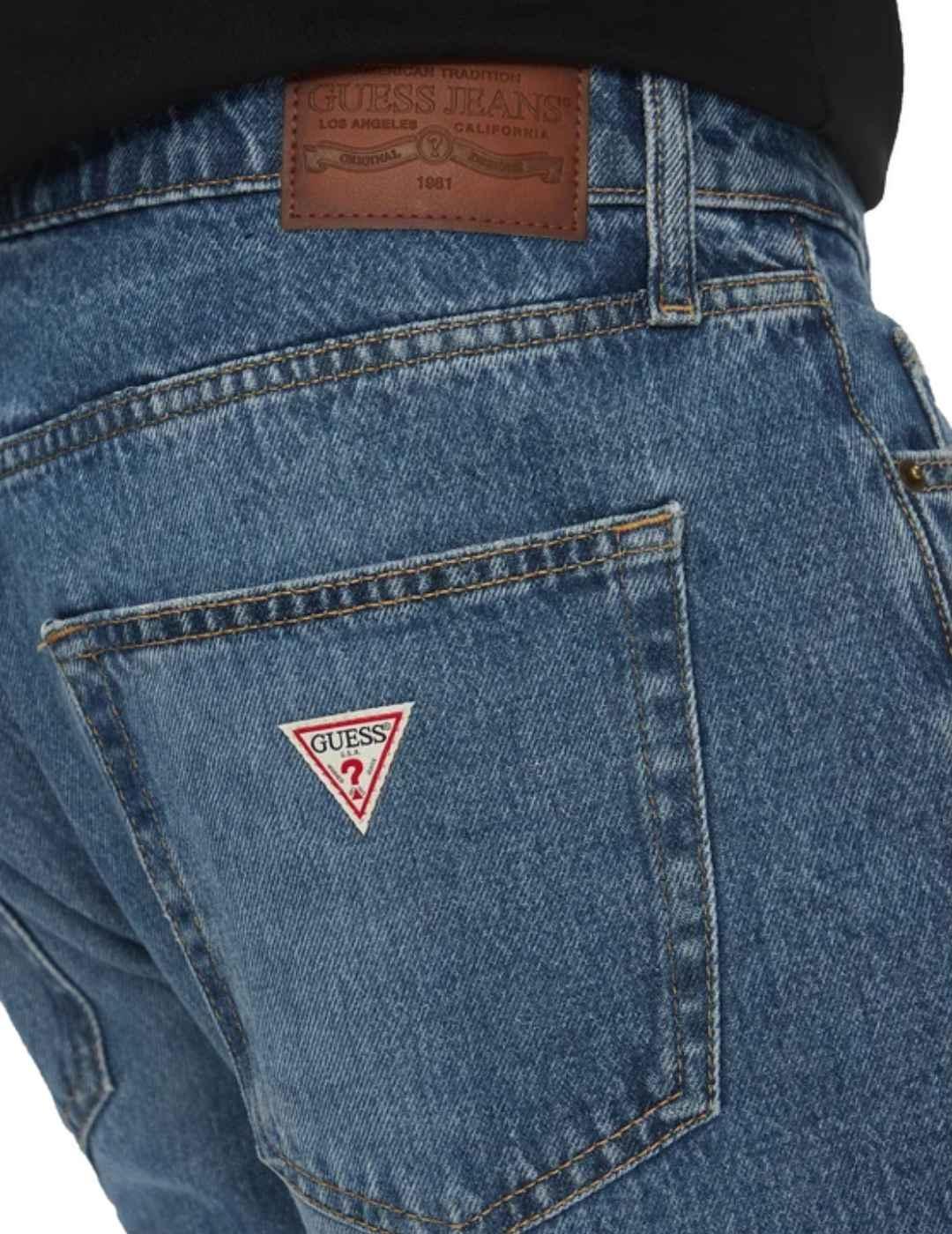 Vaquero Guess G14 Slim azul medio con rotos para hombre