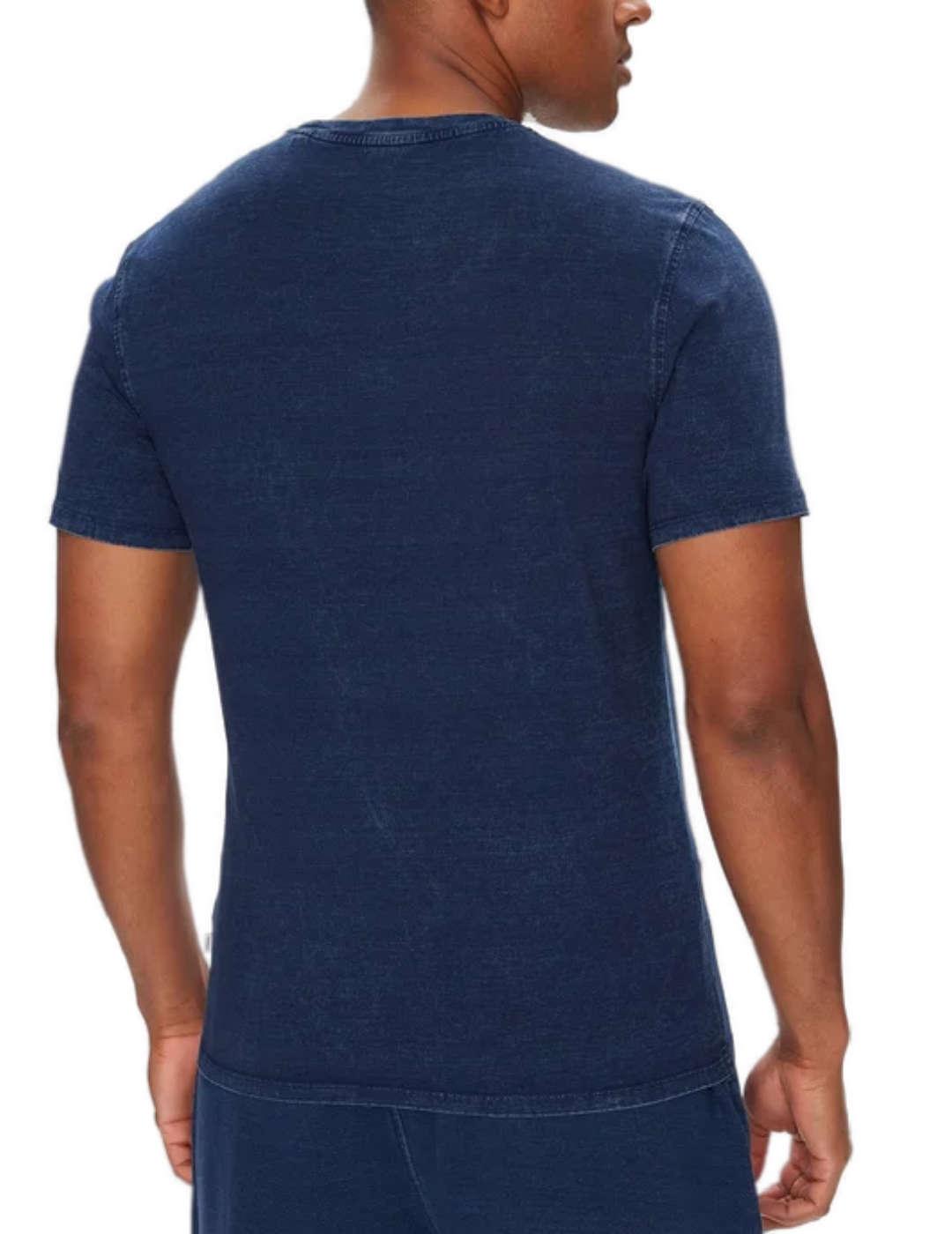 Camiseta Guess Slim azul índigo manga corta para hombre