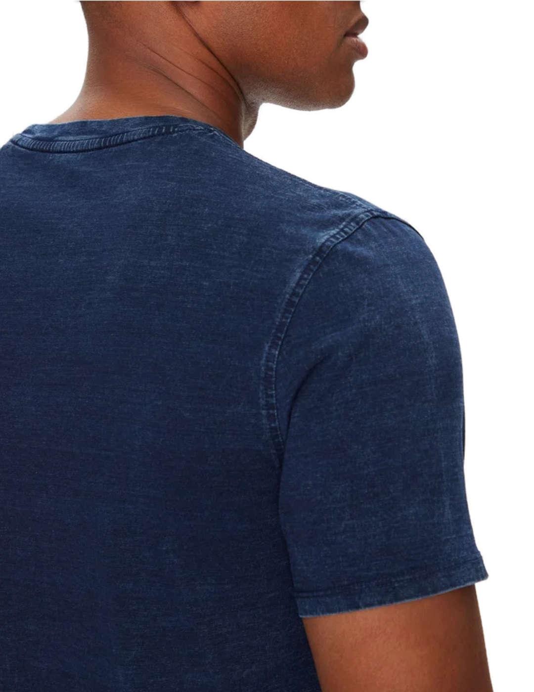 Camiseta Guess Slim azul índigo manga corta para hombre