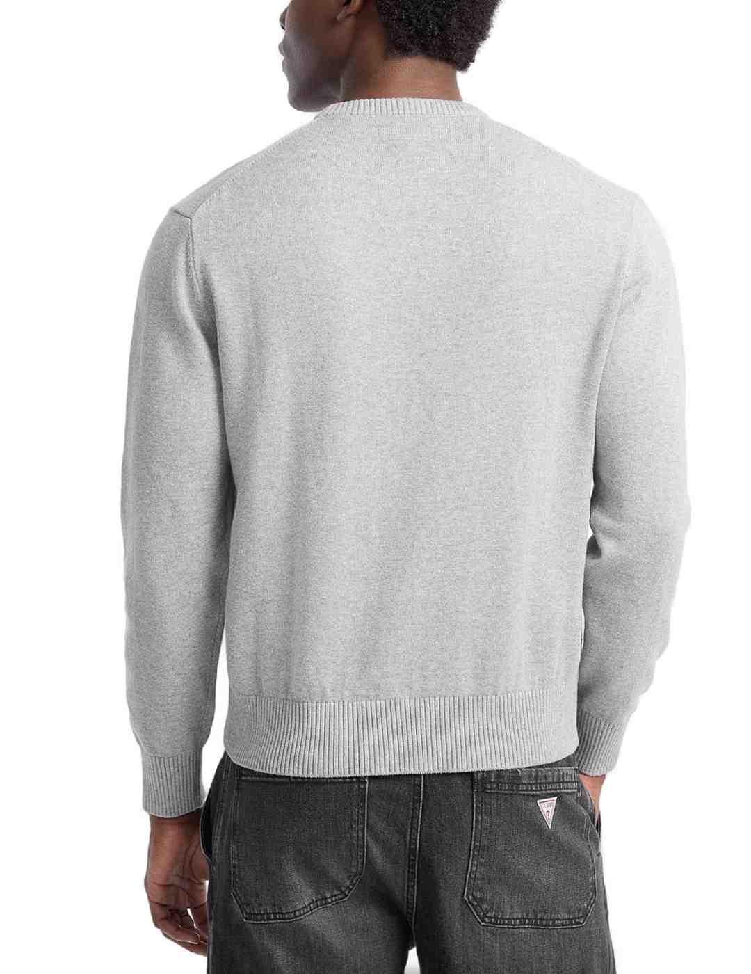 Jersey Guess Patch gris sin capucha para hombre