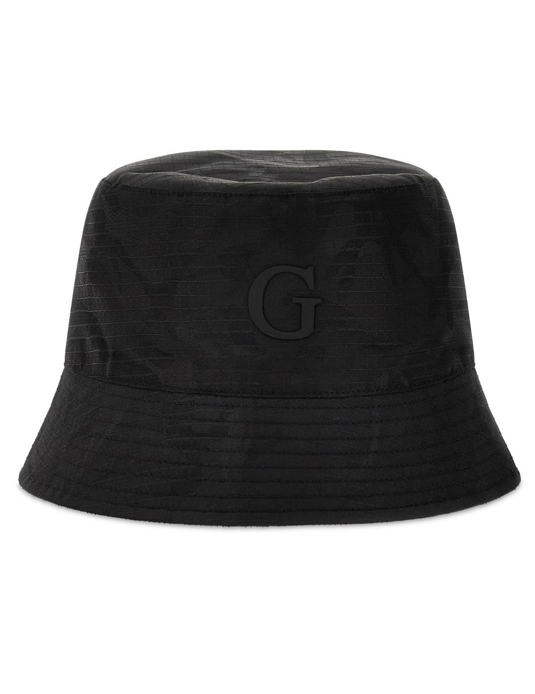 Gorro de pescador Guess Asti Bucket negro para hombre