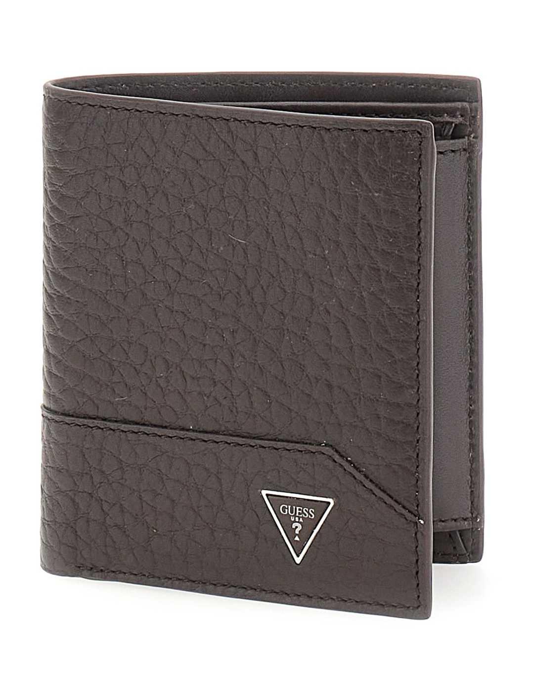 Cartera Guess Barcellona marrón de piel para hombre