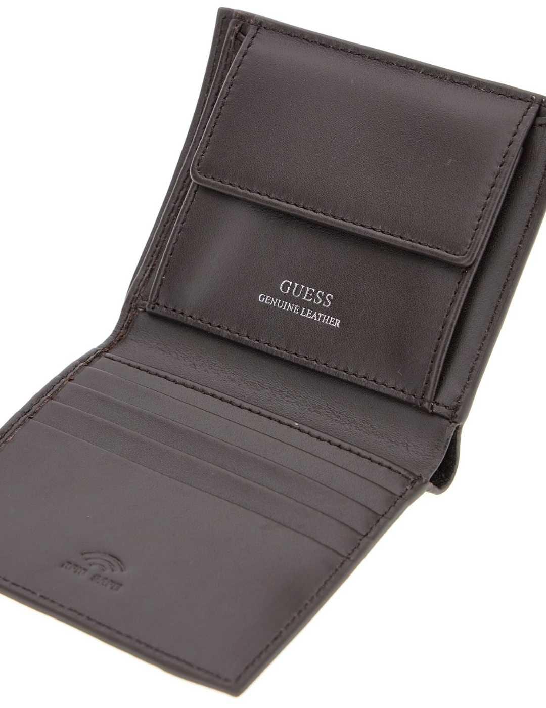 Cartera Guess Barcellona marrón de piel para hombre