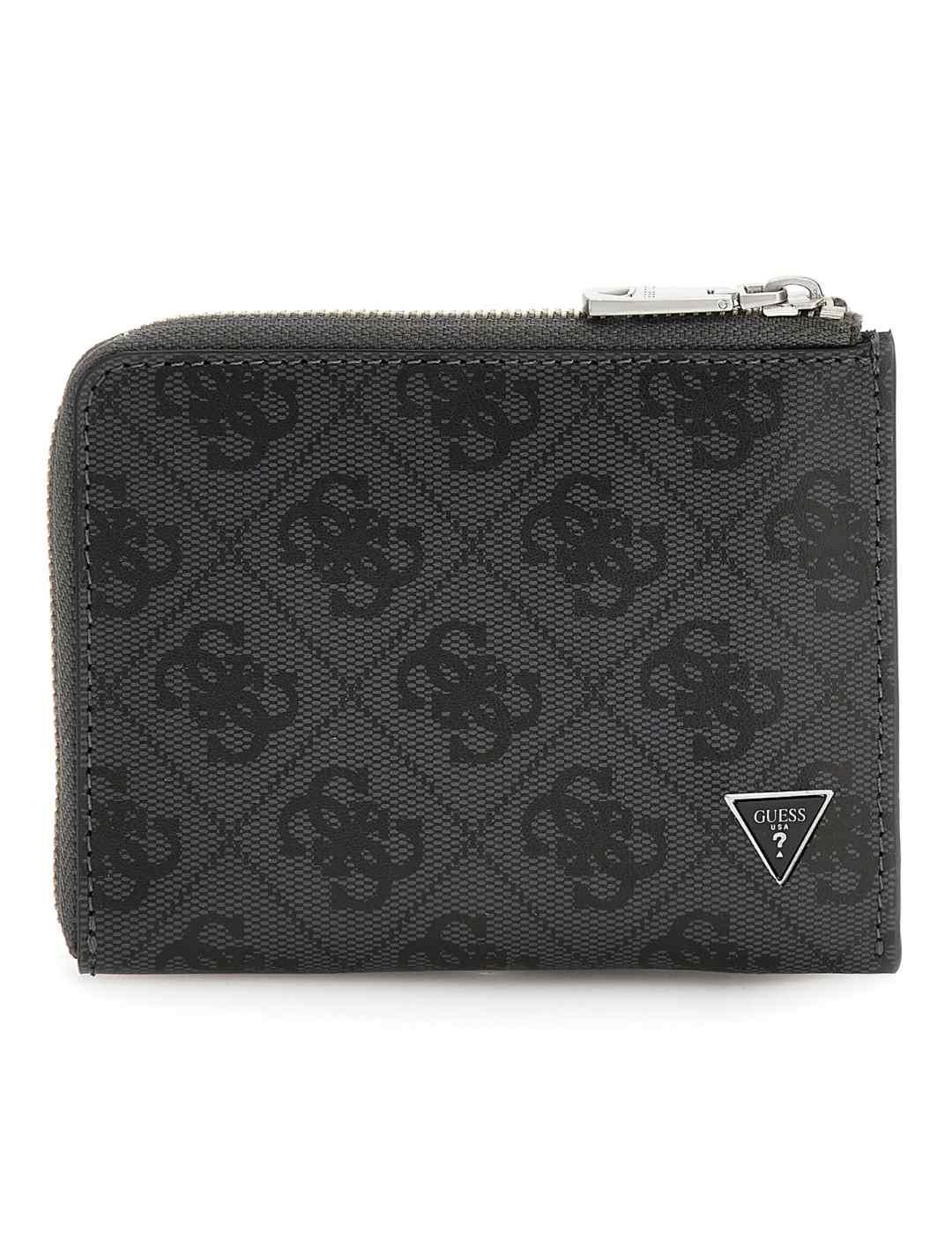 Cartera Guess Madrid negra logotipo 4G para hombre
