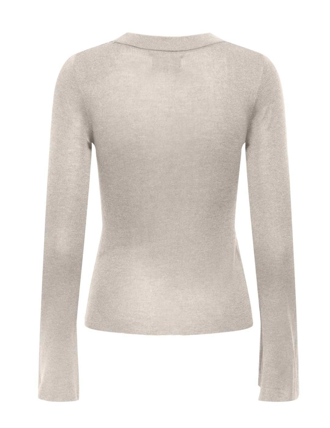 Jersey Only Tara beige manga larga para mujer