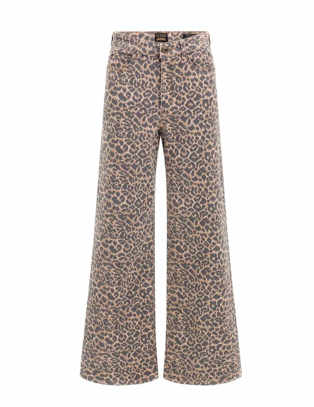 Pantalón Guess Wide Leg animal print para mujer