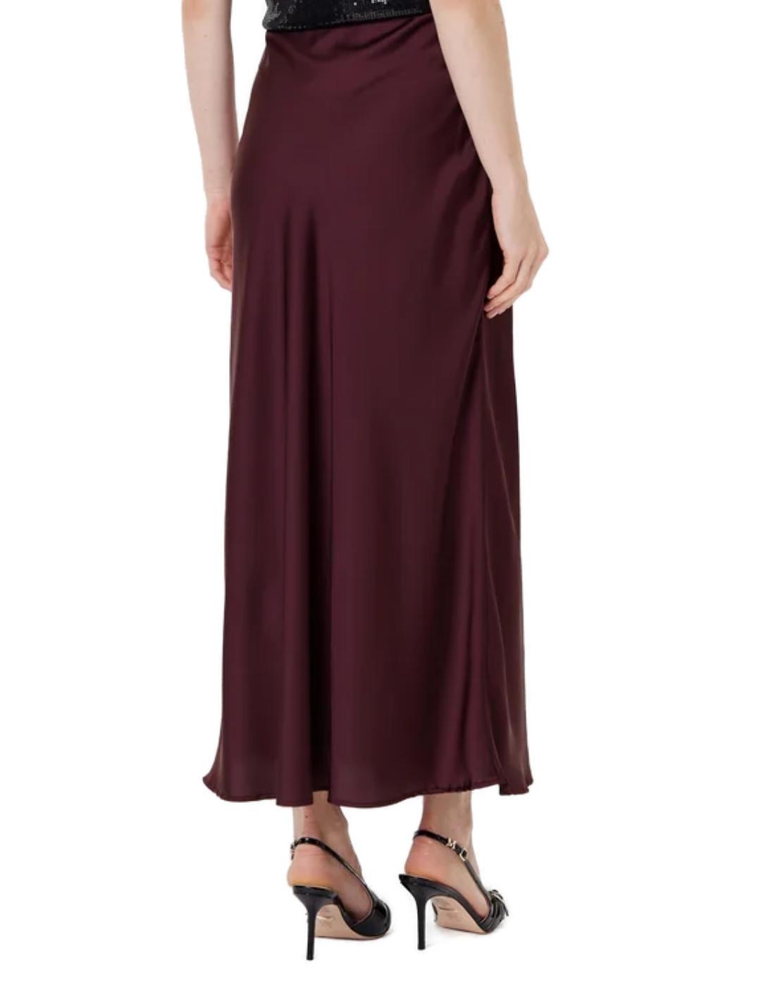 Falda Guess Sibilla larga vino satinada para mujer