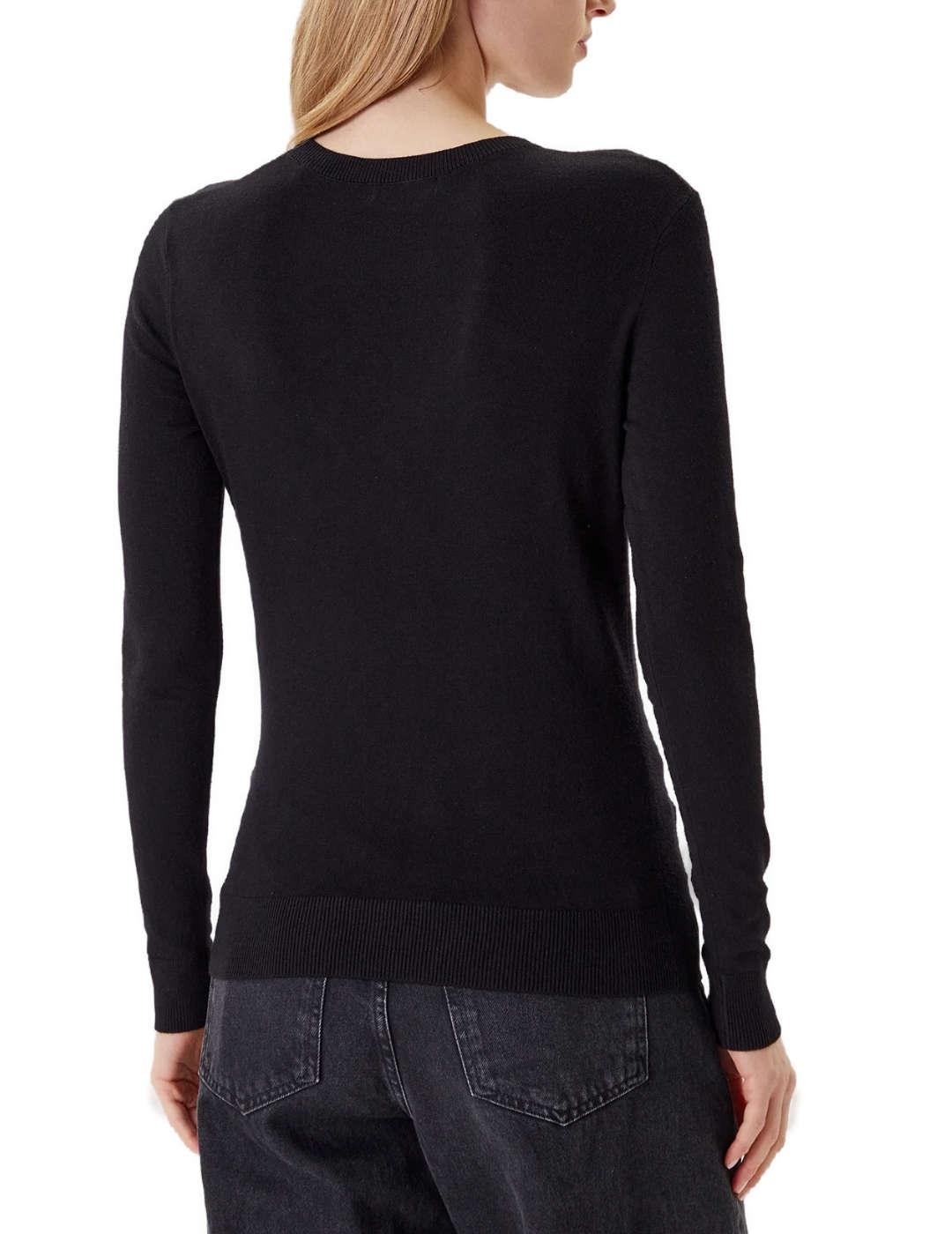 Camiseta Guess Kiara negra manga larga para mujer