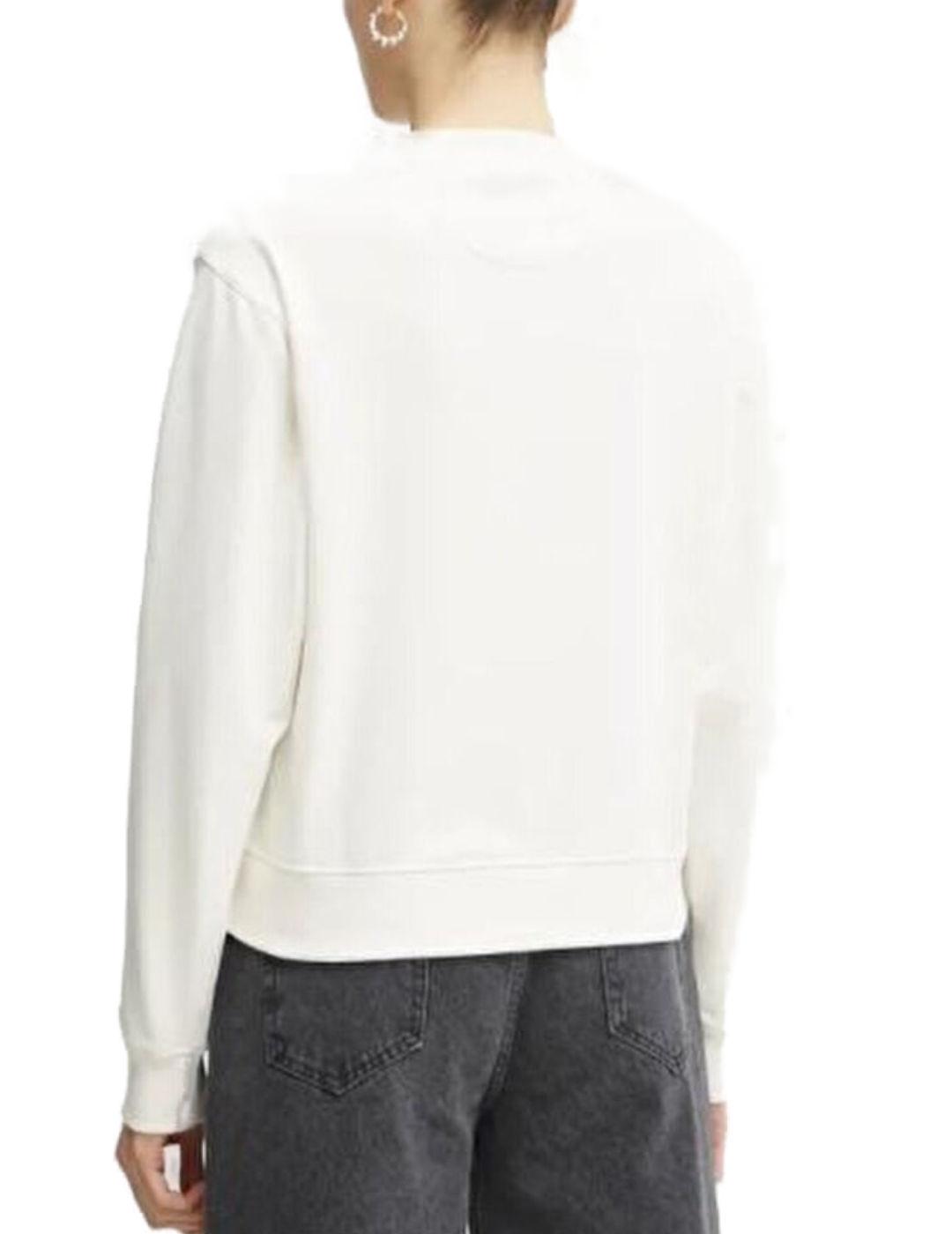 Sudadera Guess Studded blanca sin capucha brillos para mujer