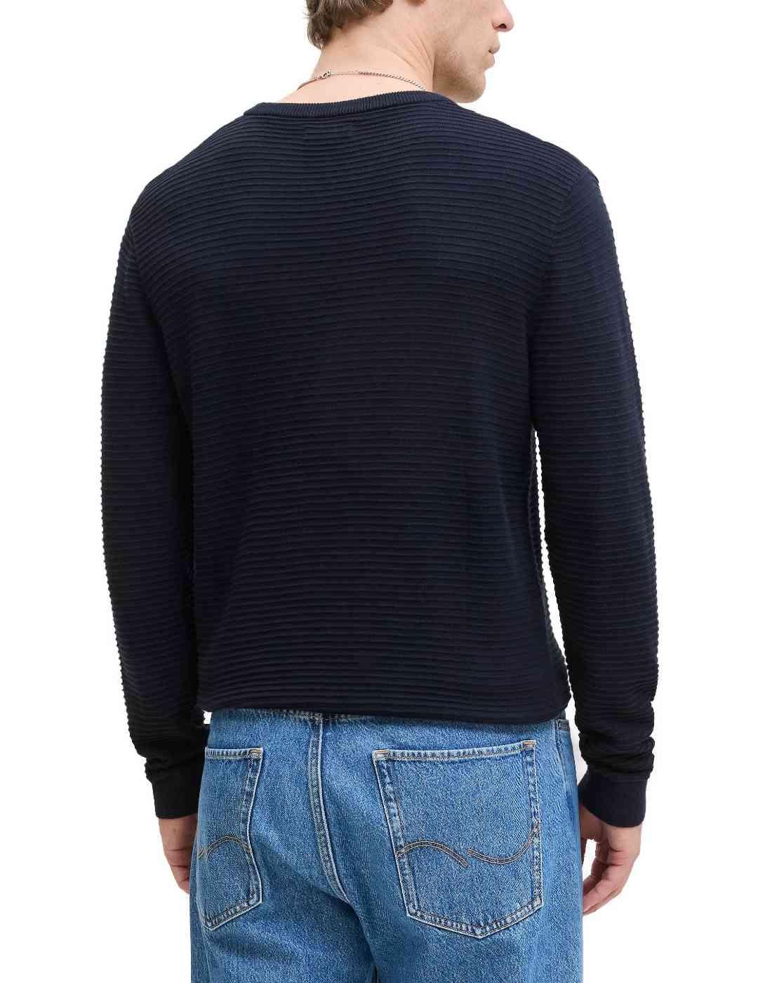 Jersey Jack&Jones Otto azul marino cuello redondo de hombre