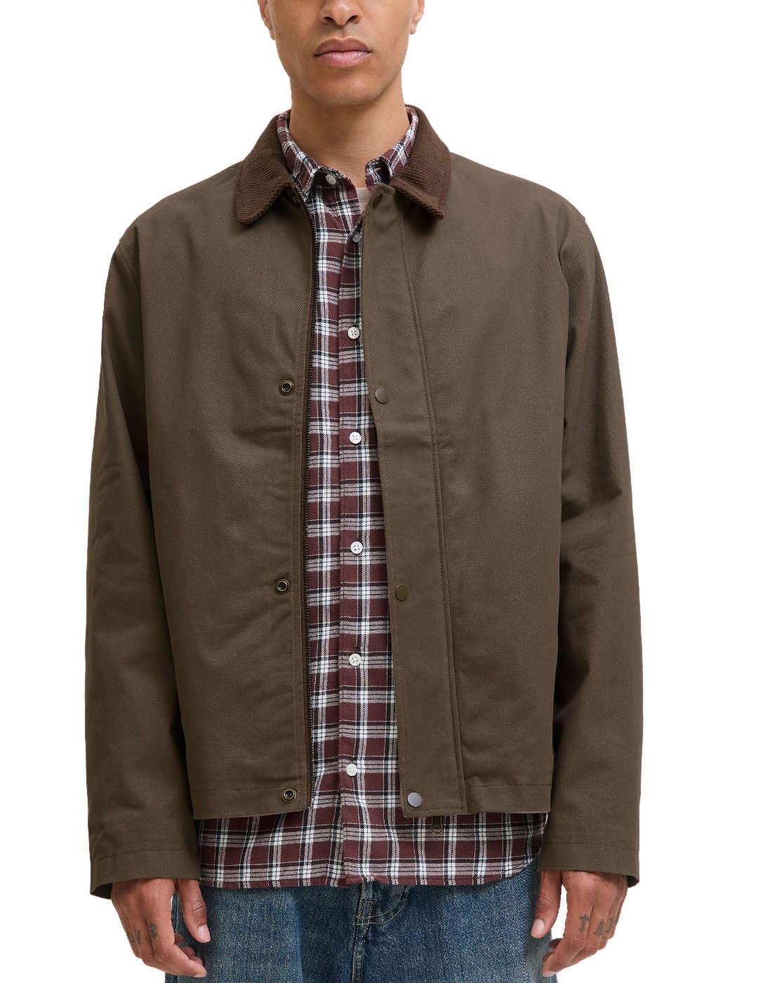 Chaqueta Jack&Jones Grady marrón cuello pana de hombre