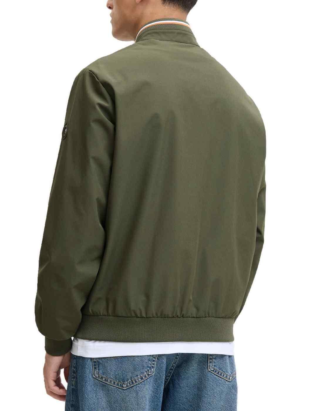 Bomber Jack&Jones Brook verde con cremallera  para hombre