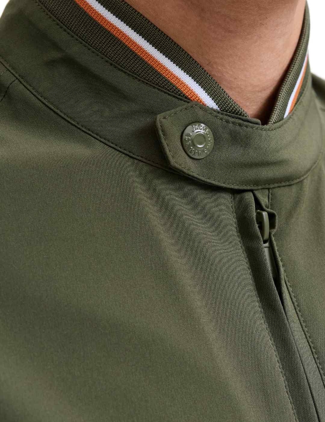 Bomber Jack&Jones Brook verde con cremallera  para hombre