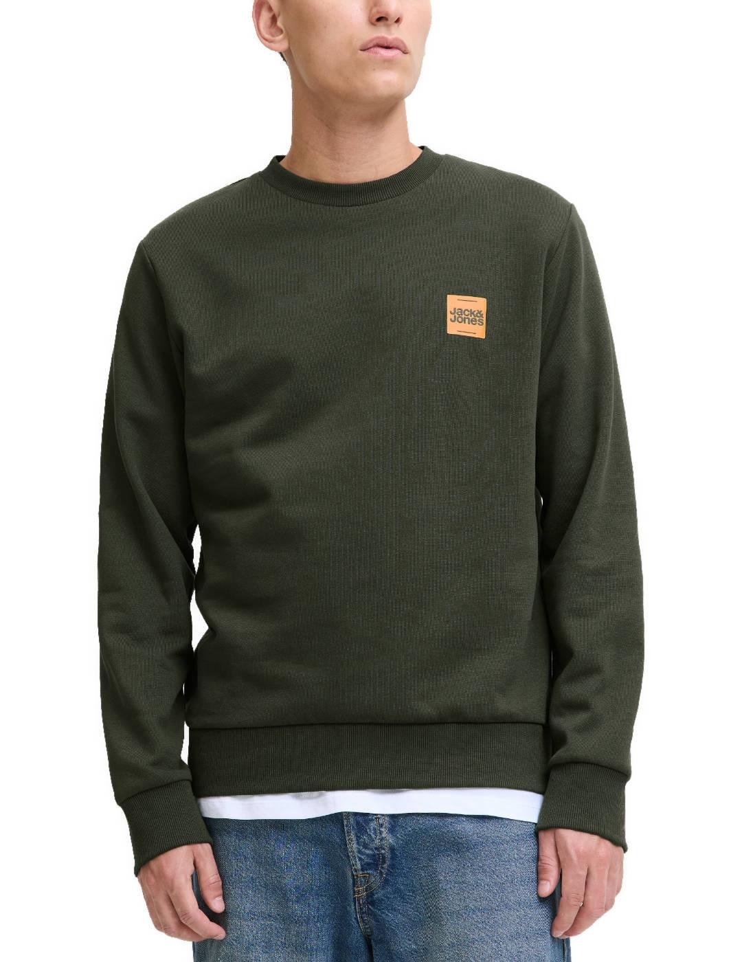Sudadera Jakc&Jones Brandy verde para hombre