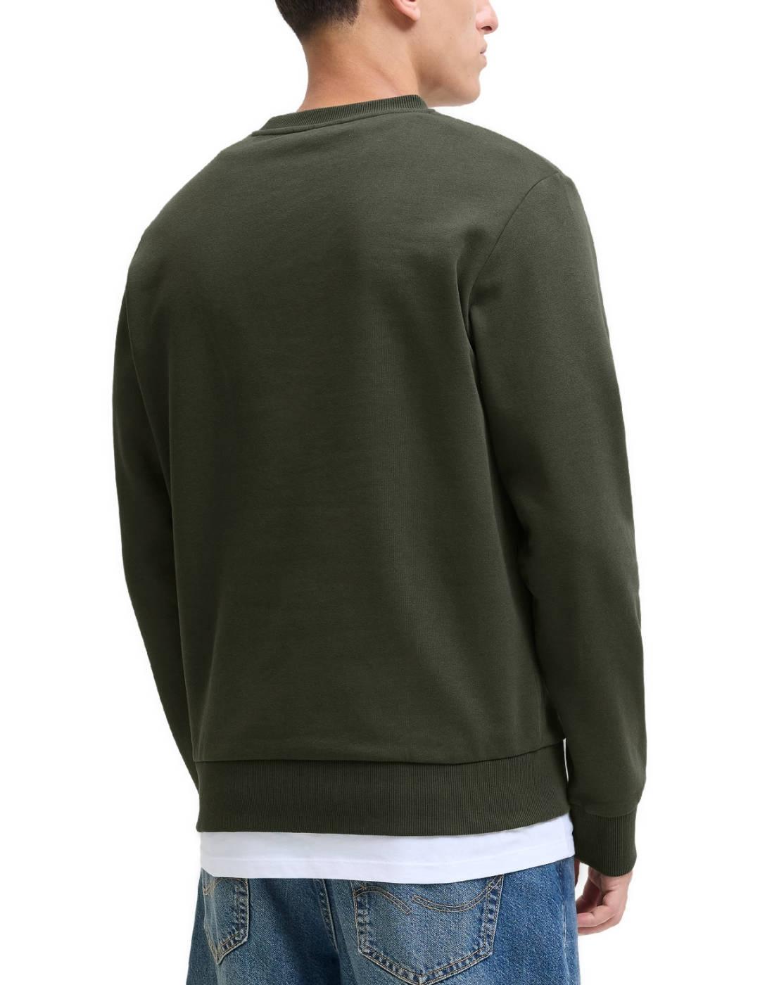 Sudadera Jakc&Jones Brandy verde para hombre