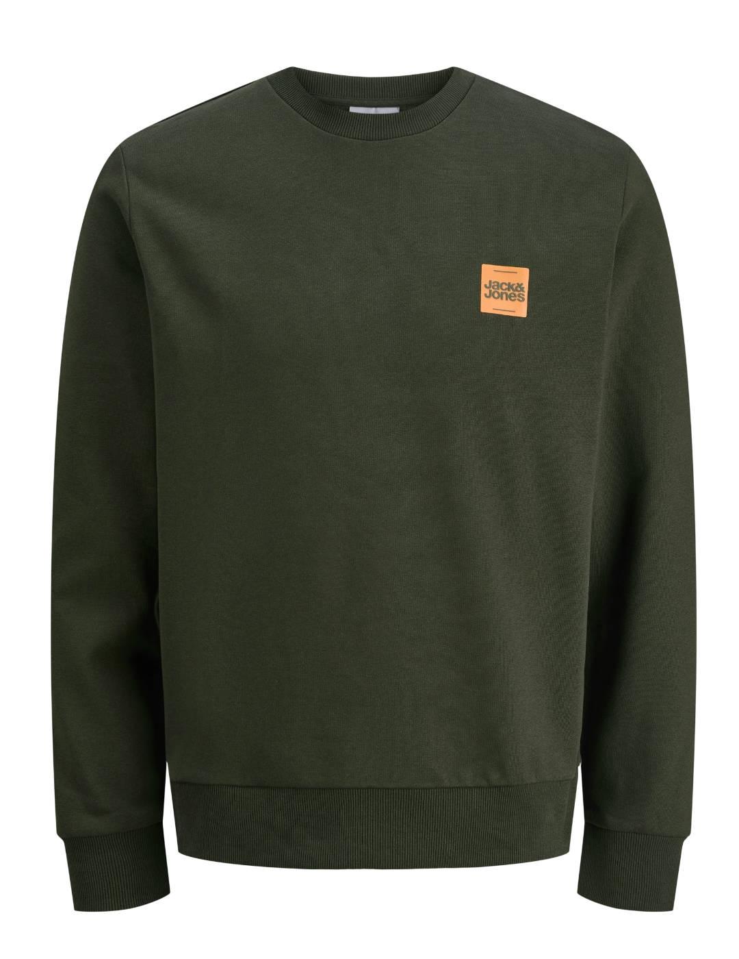 Sudadera Jakc&Jones Brandy verde para hombre