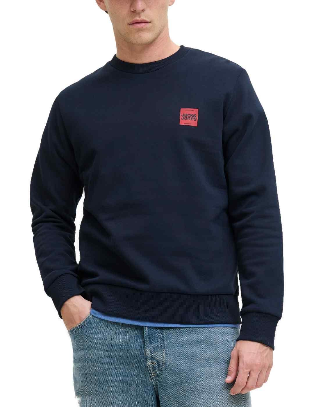 Sudadera Jakc&Jones Brandy azul marino para hombre