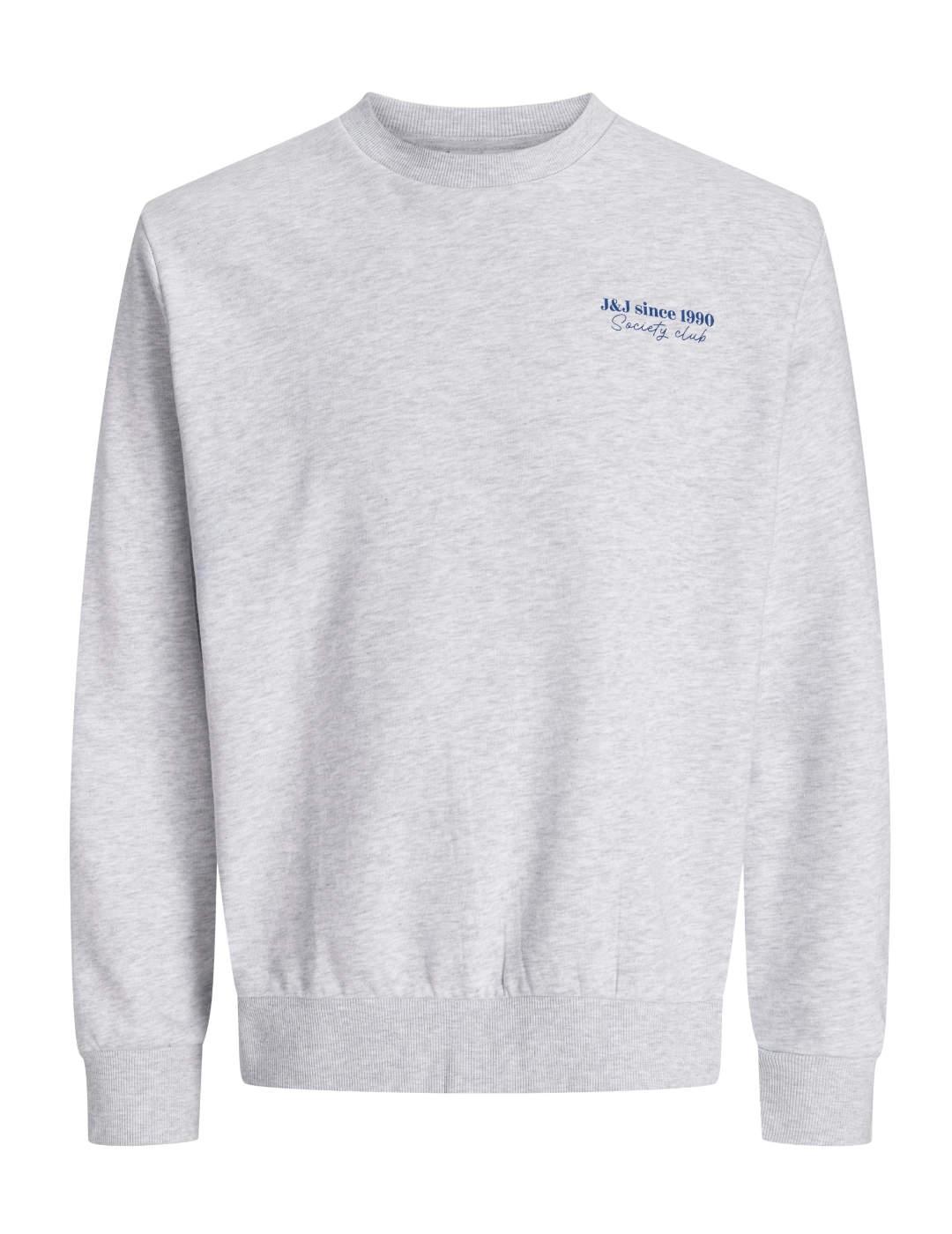 Sudadera Jack&Jones Ninety gris sin capucha de hombre