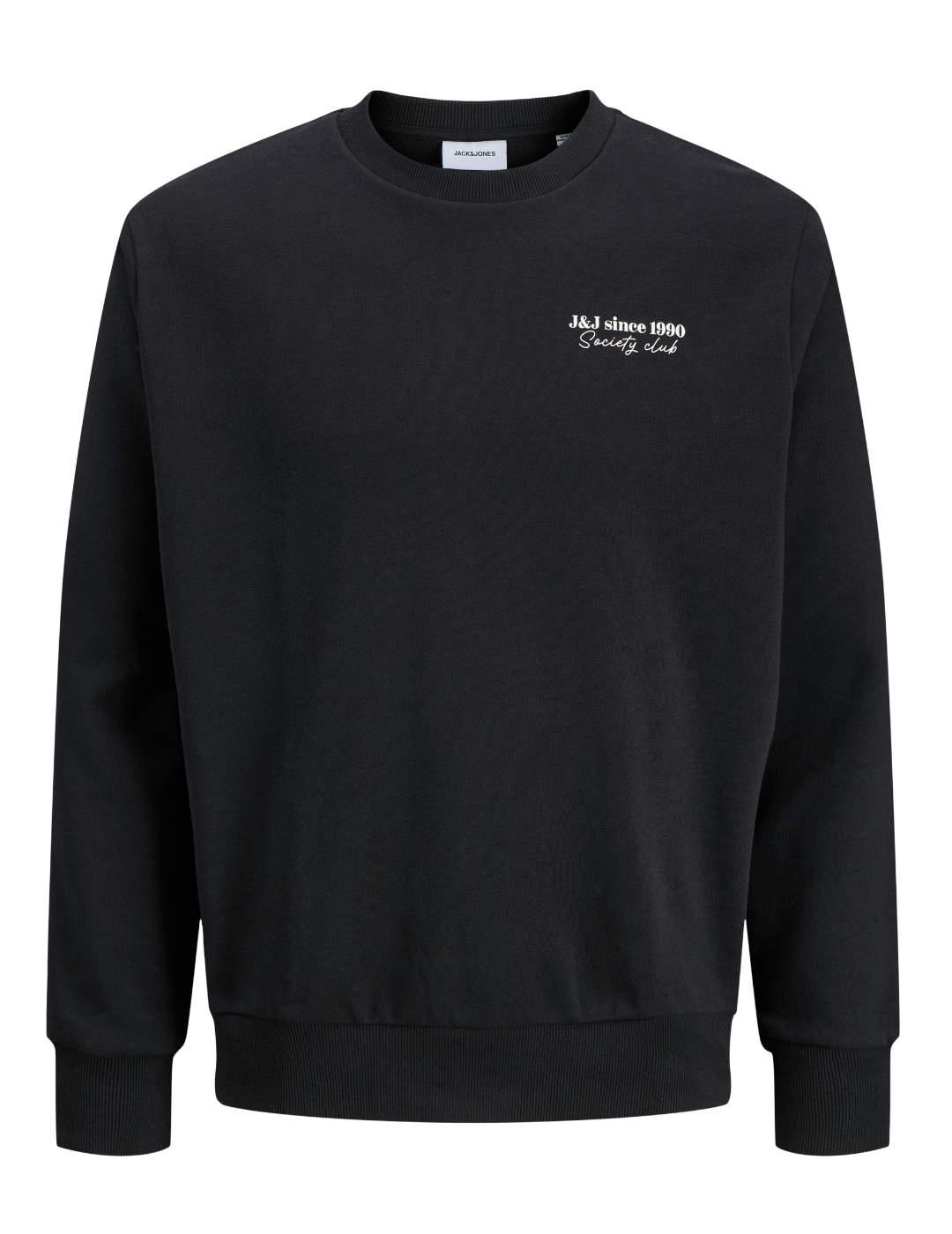 Sudadera Jack&Jones Ninety negra sin capucha para hombre